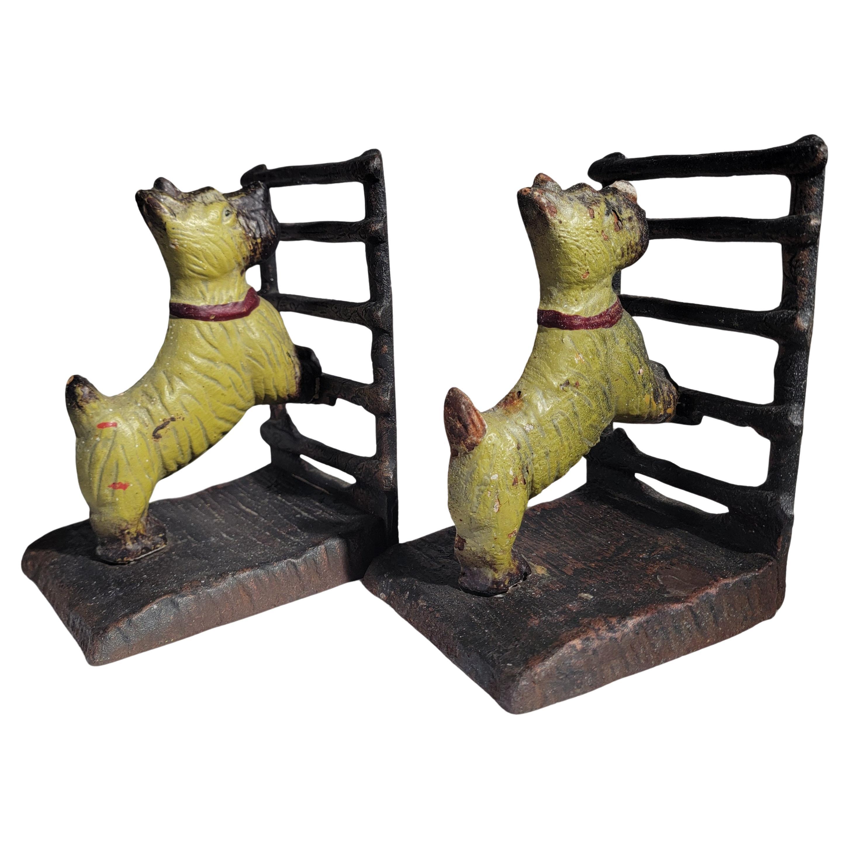 Early 20Thc Hubley Scottie Iron Bookends -Pair For Sale