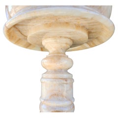 Early 20thC Large Domed & Carved Alabaster Floor Lamp