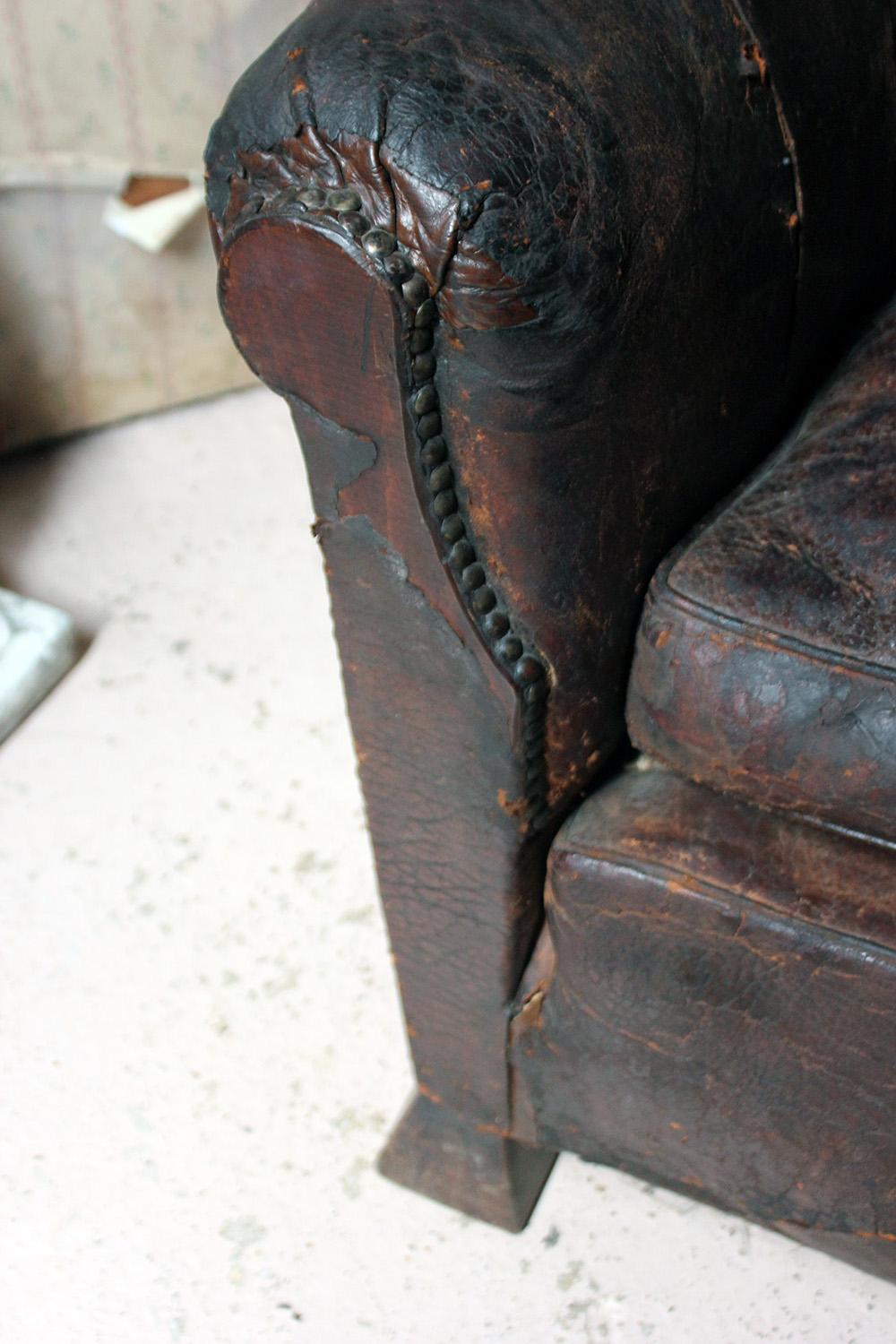 Early 20th Century Leather Club Armchair, circa 1925-1935 (Leder)