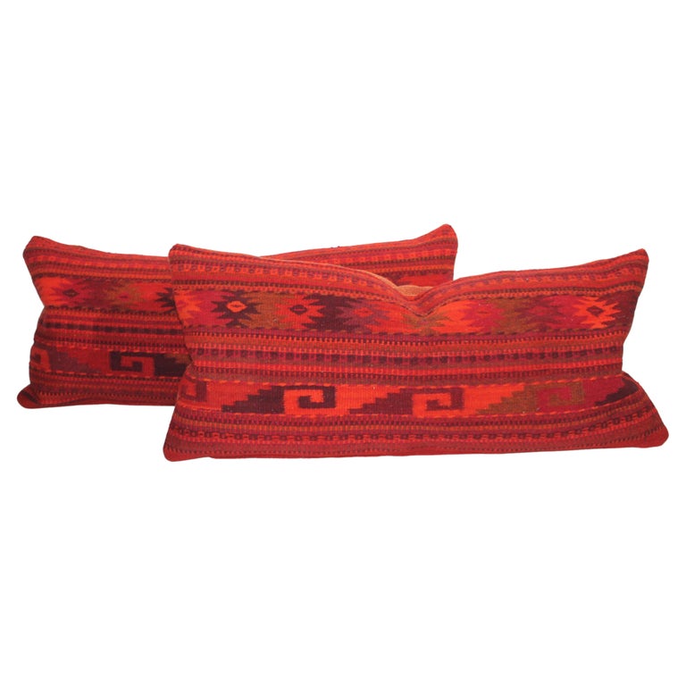 Early 20th C Mexican / American Indian Weaving Bolster Pillows / Pair  For Sale