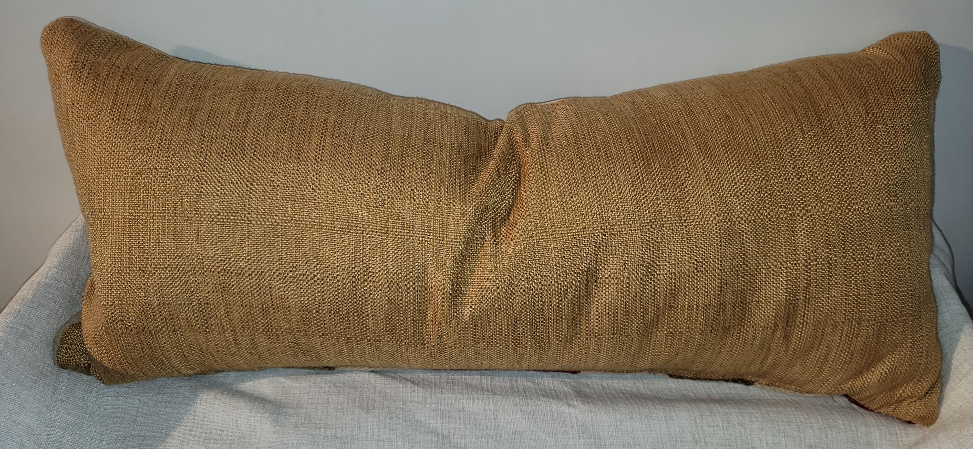 Early 20thc Navajo Indian Weaving -Eye Dazzler Pillow In Good Condition For Sale In Los Angeles, CA