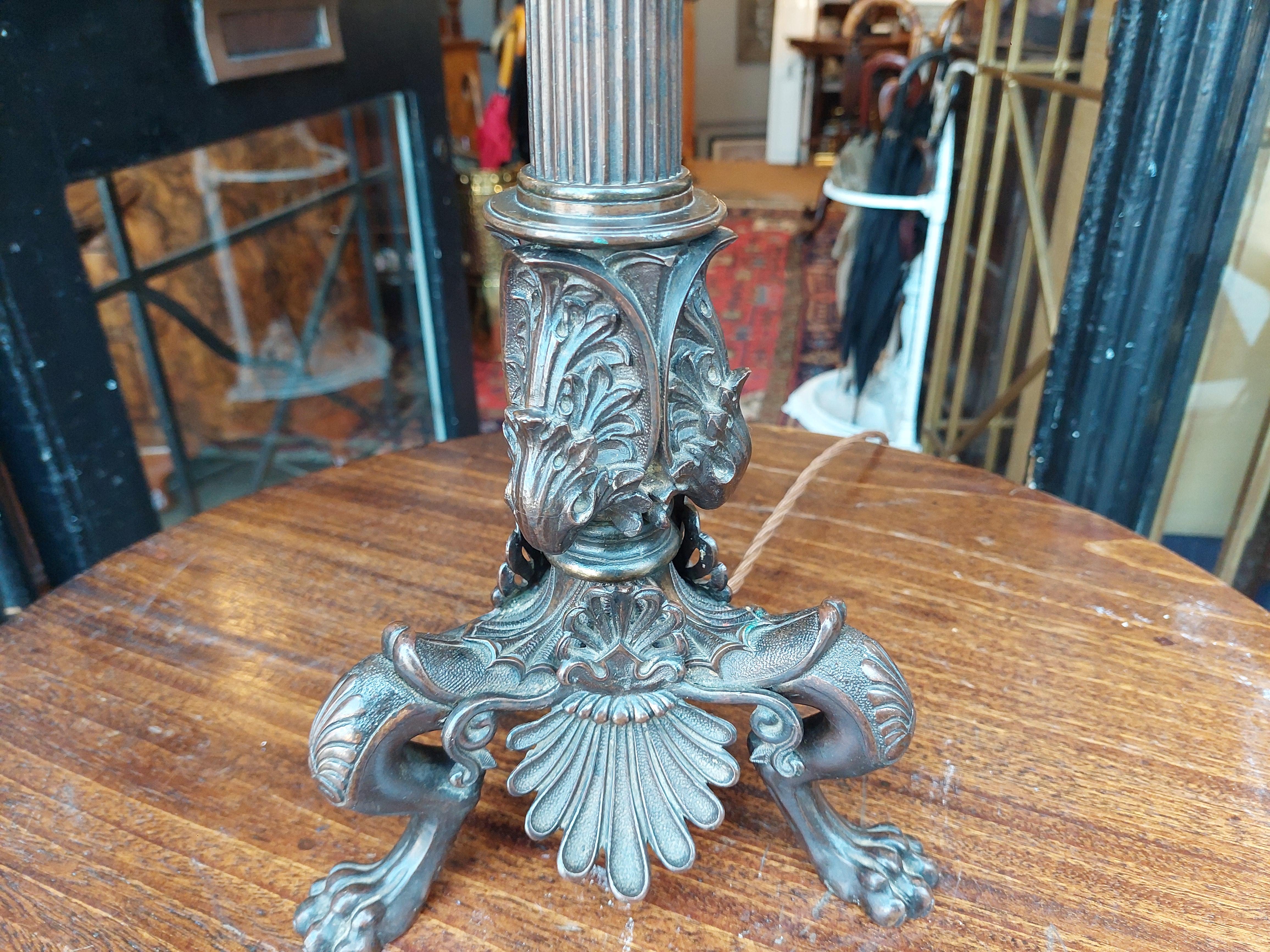 Early 20thC Neoclassical Bronze Lamp In Good Condition For Sale In Altrincham, GB