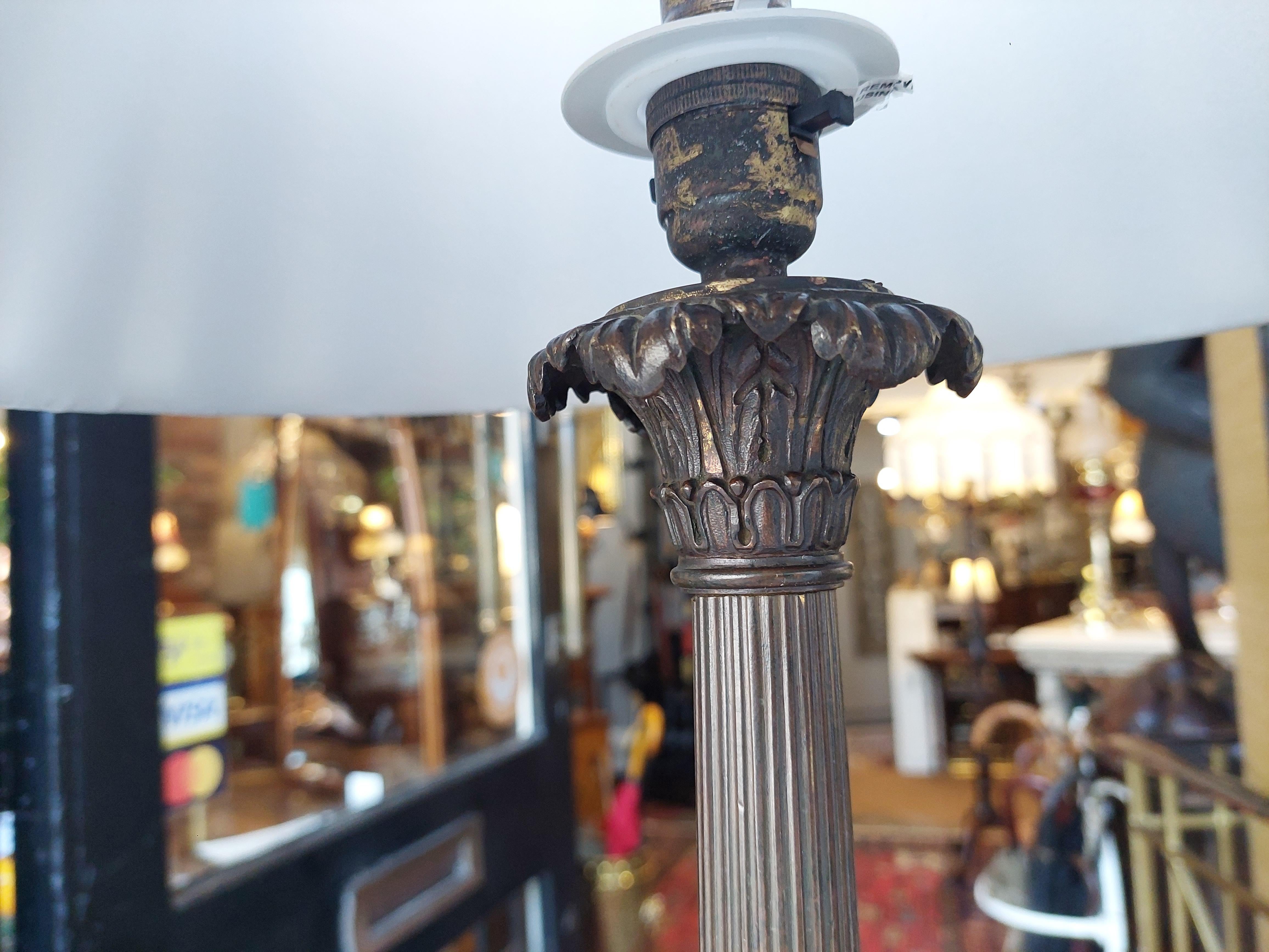 Early 20thC Neoclassical Bronze Lamp For Sale 2
