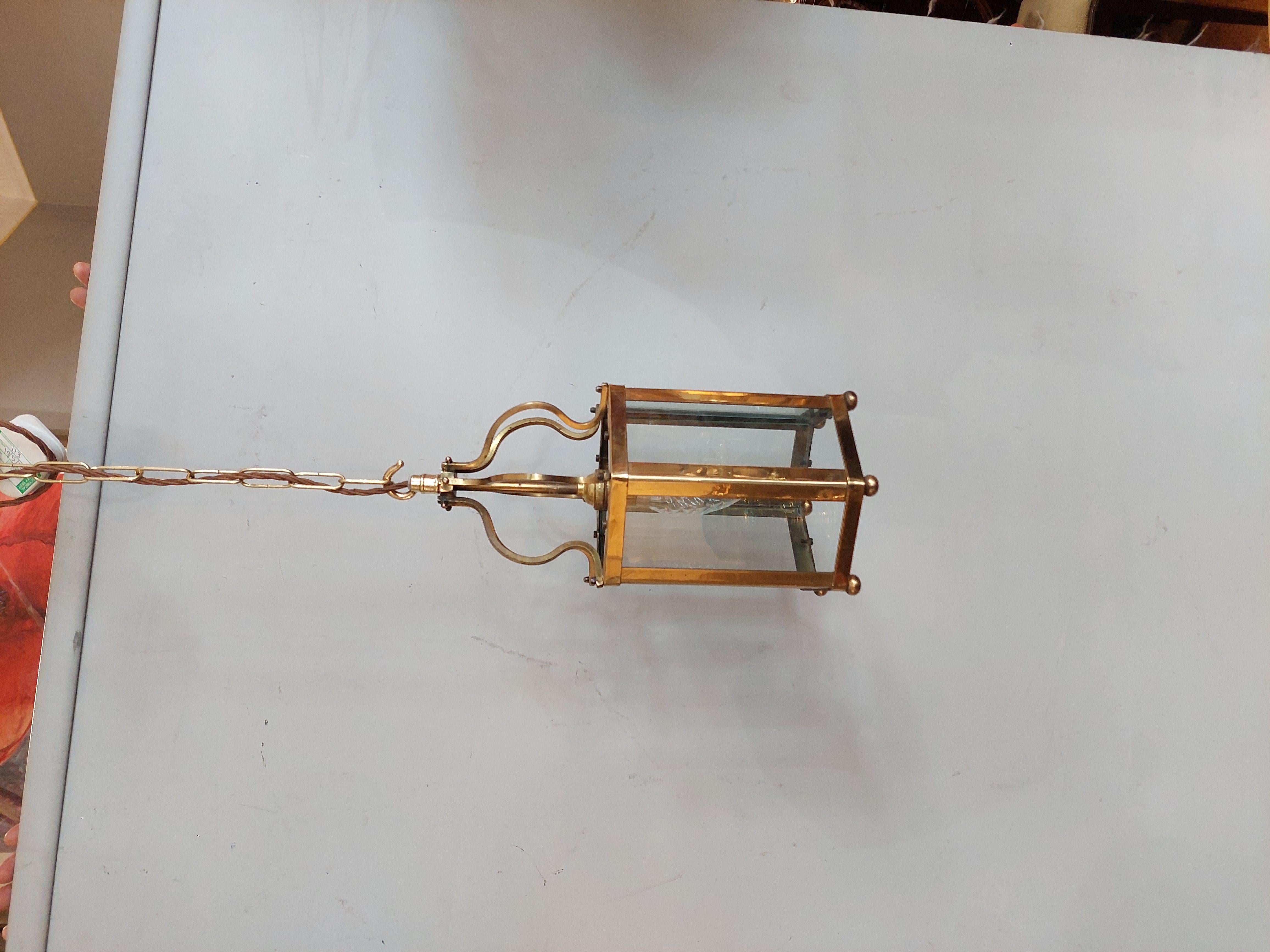 Edoardiano Lanterna ottagonale in ottone dei primi del Novecento