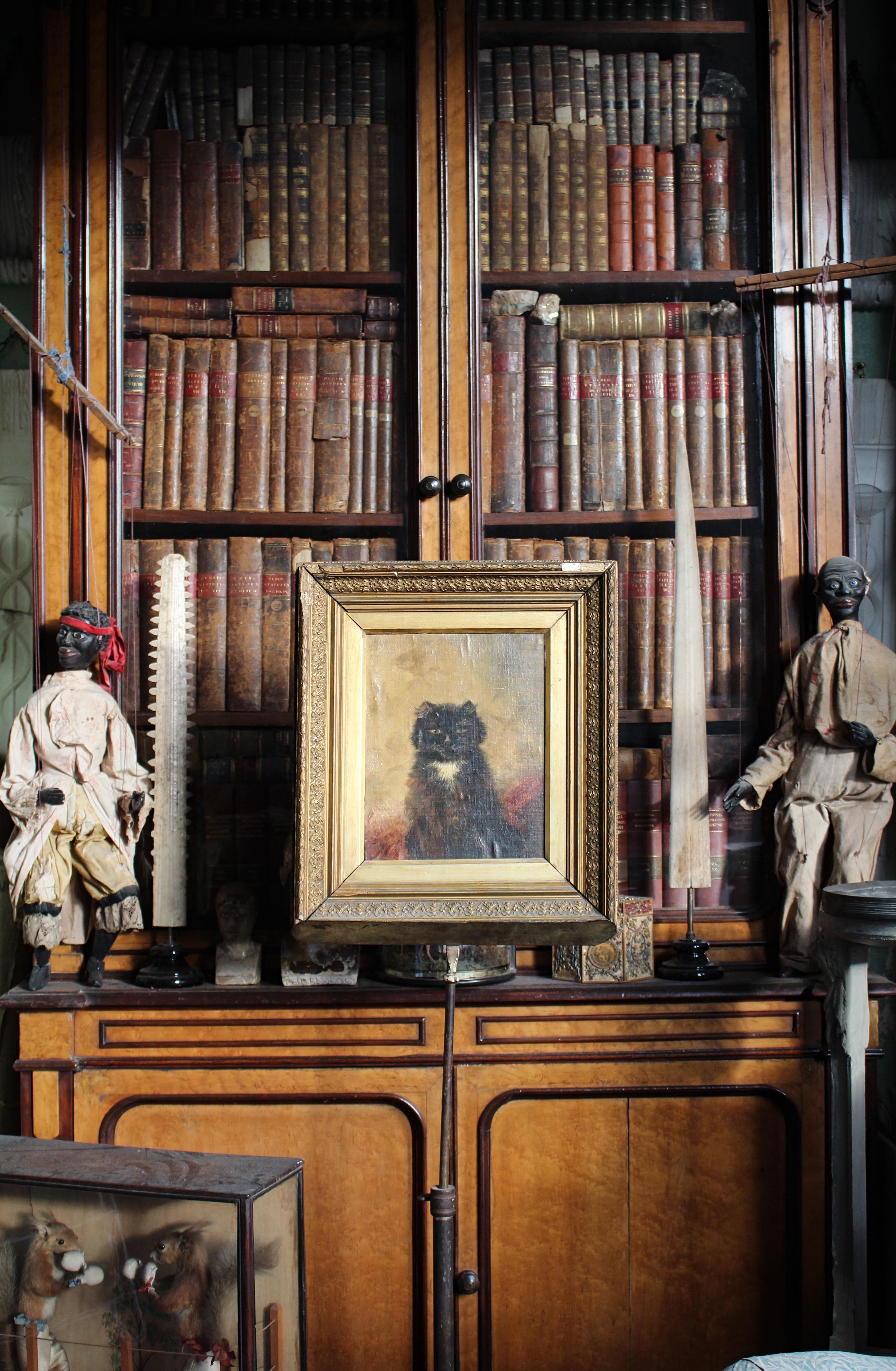 European Early 20thC Oil on Canvas Circle of Henriette Ronner-Knip Mischievous Black Cat