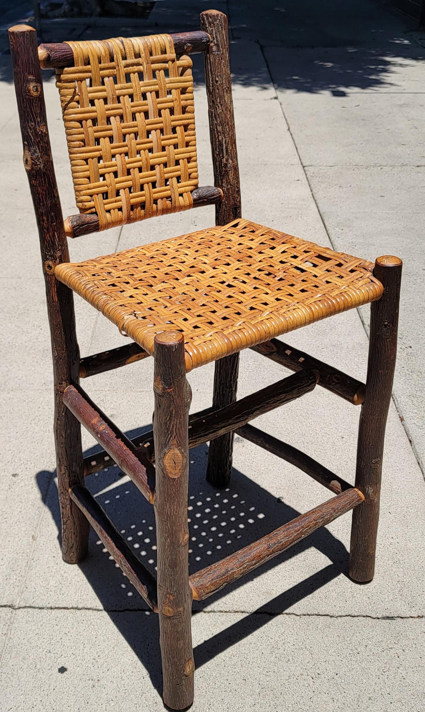 Early 20th C Old Hickory Bar Stools, Pair 5