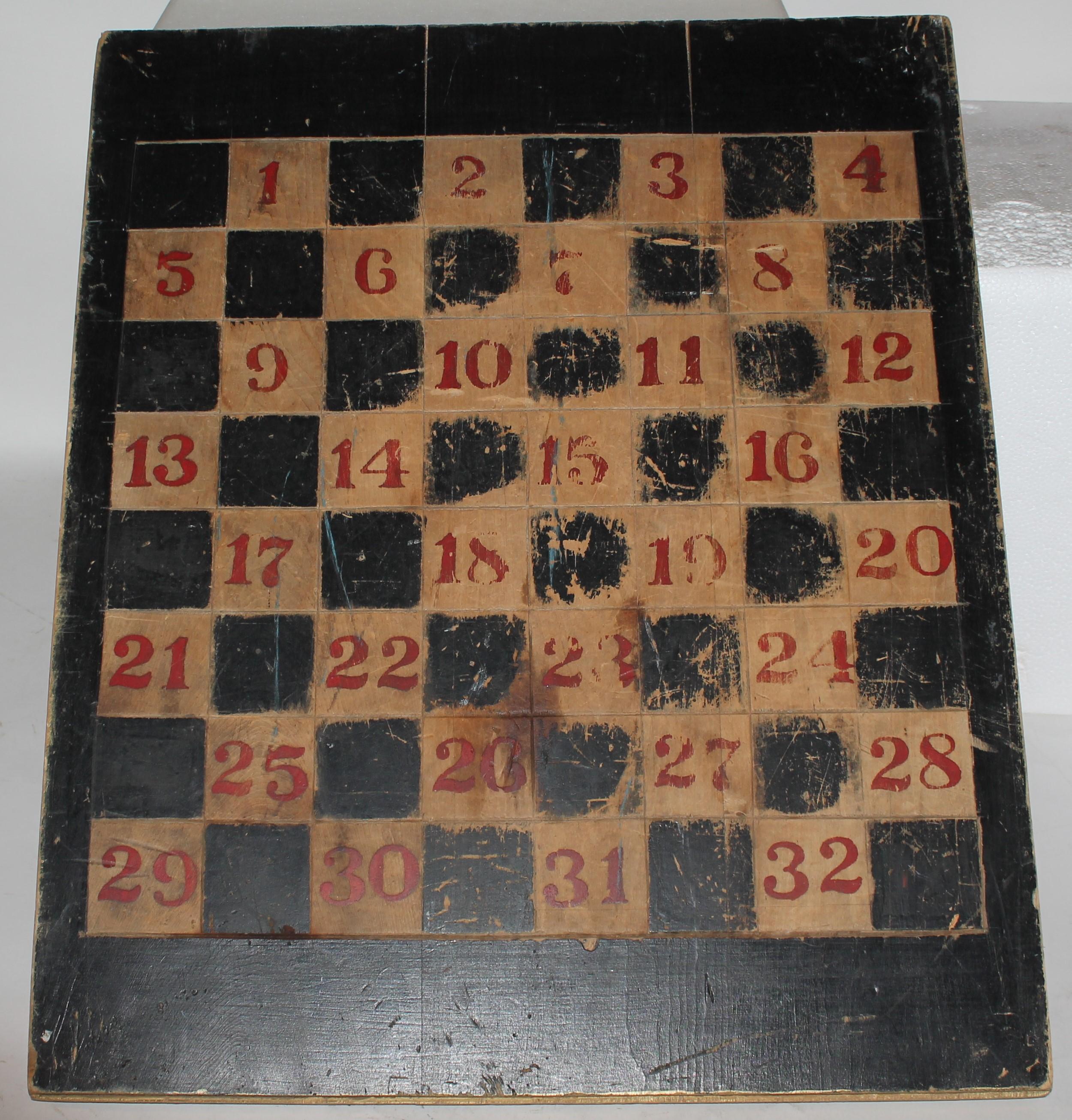 Hand-Crafted Early 20th Century Original Painted Game Board