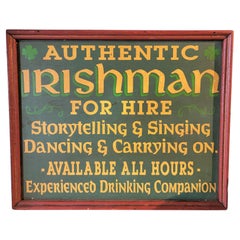 Early 20thc Original Painted Irishman Sign
