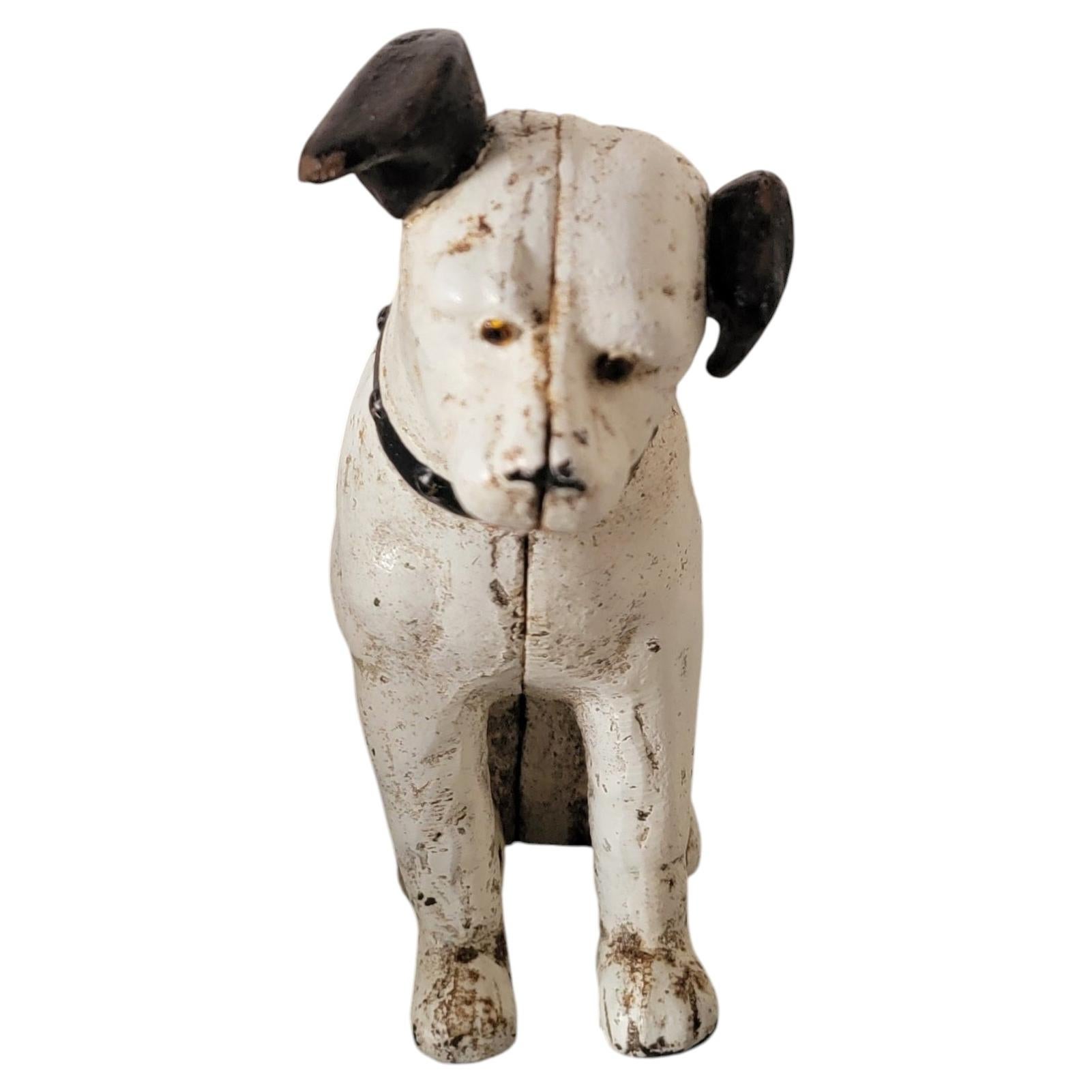 Début du 20e siècle Chien en fer peint d'origine "Nipper".