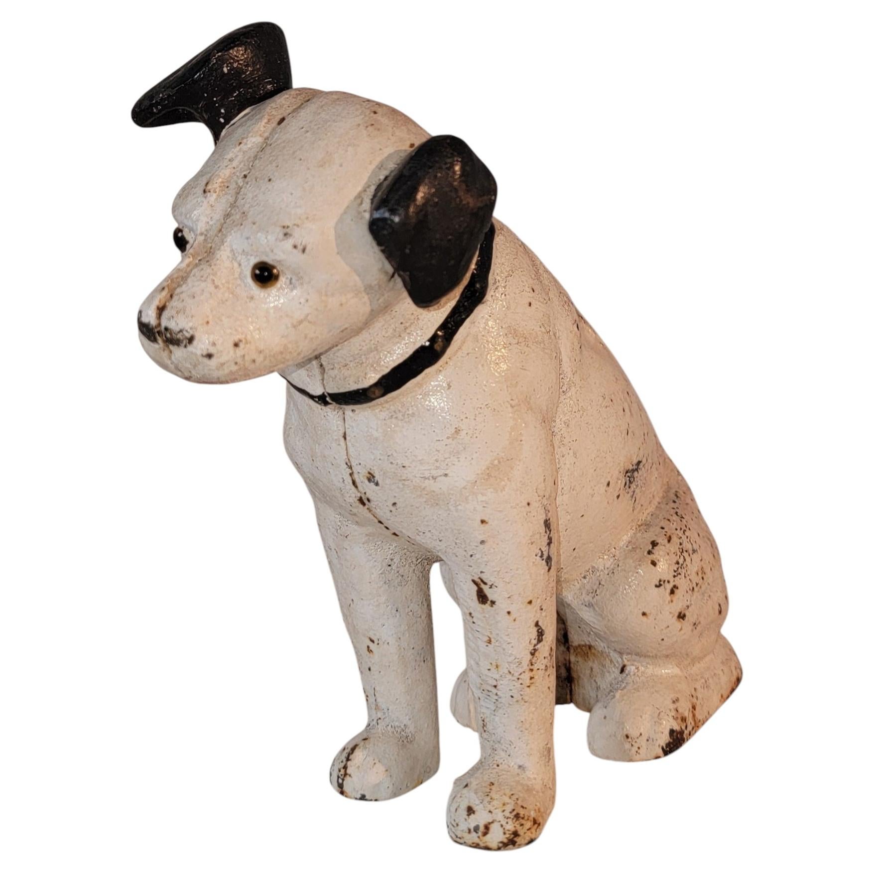 Early 20Thc Original Painted Iron Nipper Dog Bank For Sale