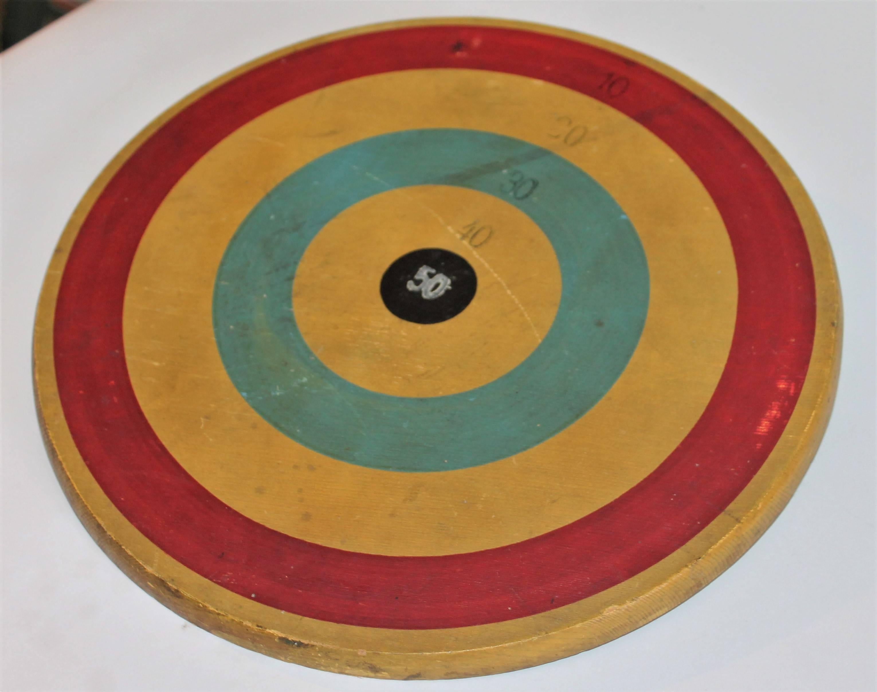 Folk Art Early 20th Century Original Painted Target Game Board