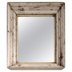Early 20Thc Original White Painted Frame  Wall Mirror
