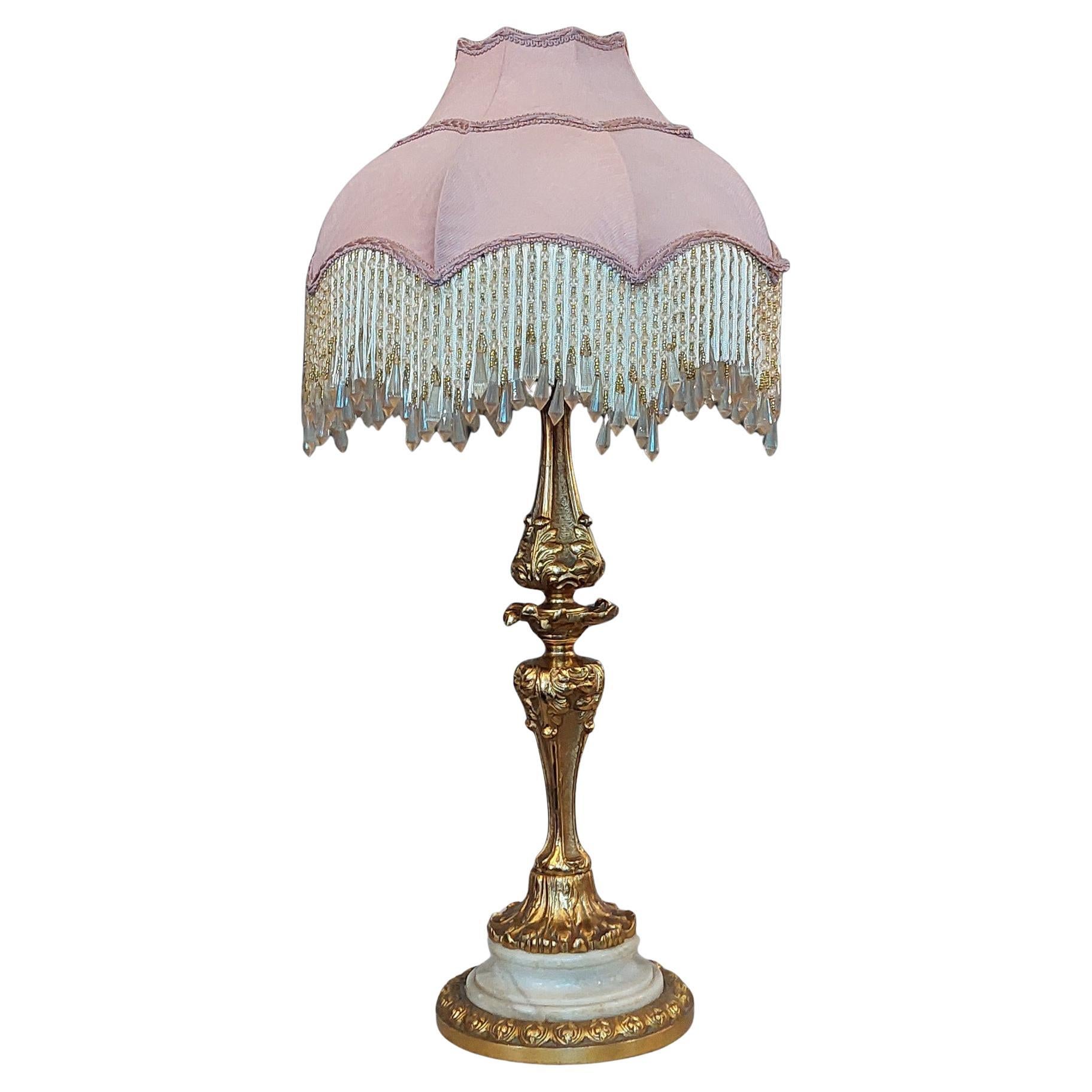 Early 20thC Ormolu and Marble Table Lamp For Sale
