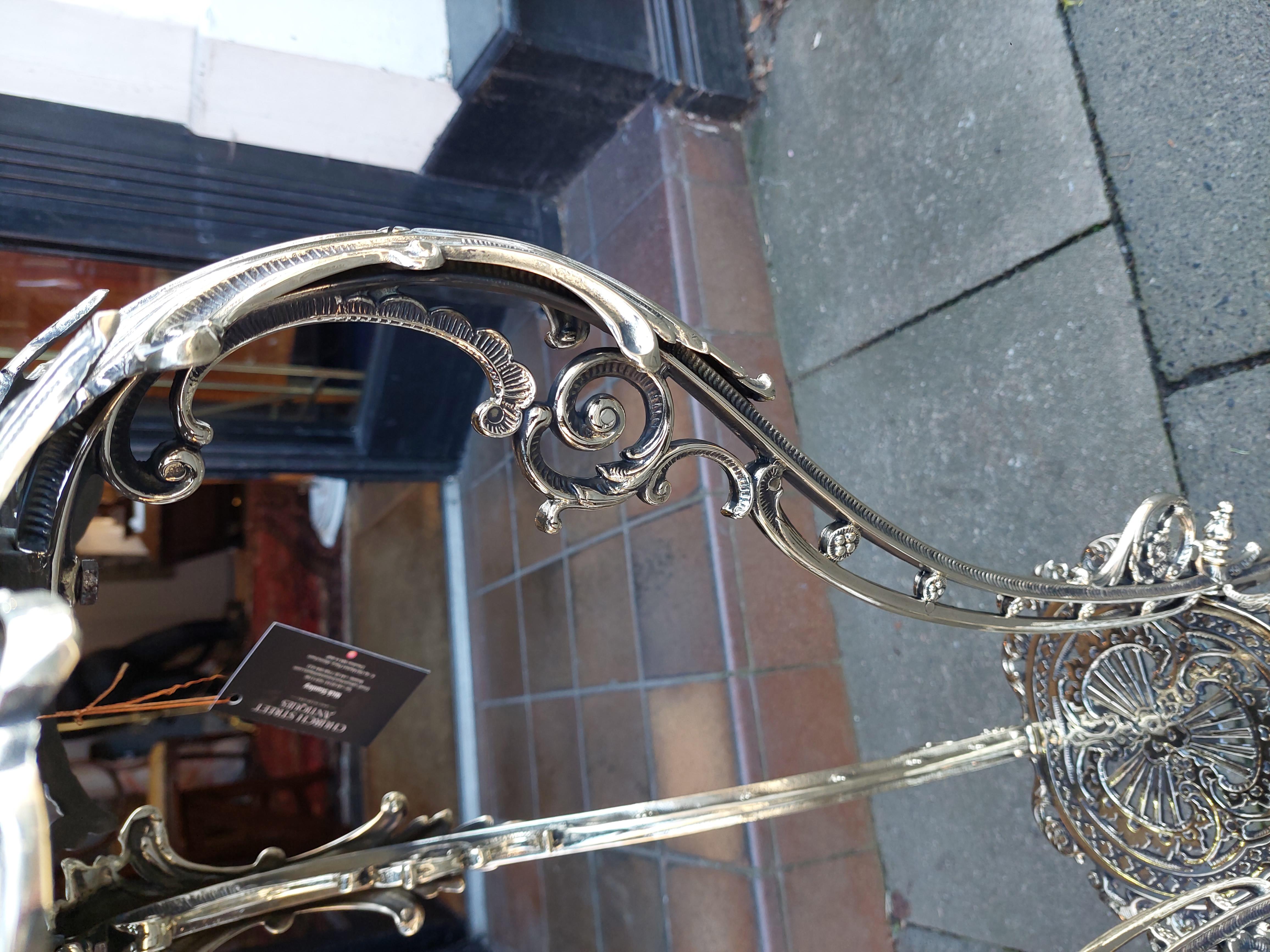 Early 20thC Ornate Cast Brass Plant Stand 3