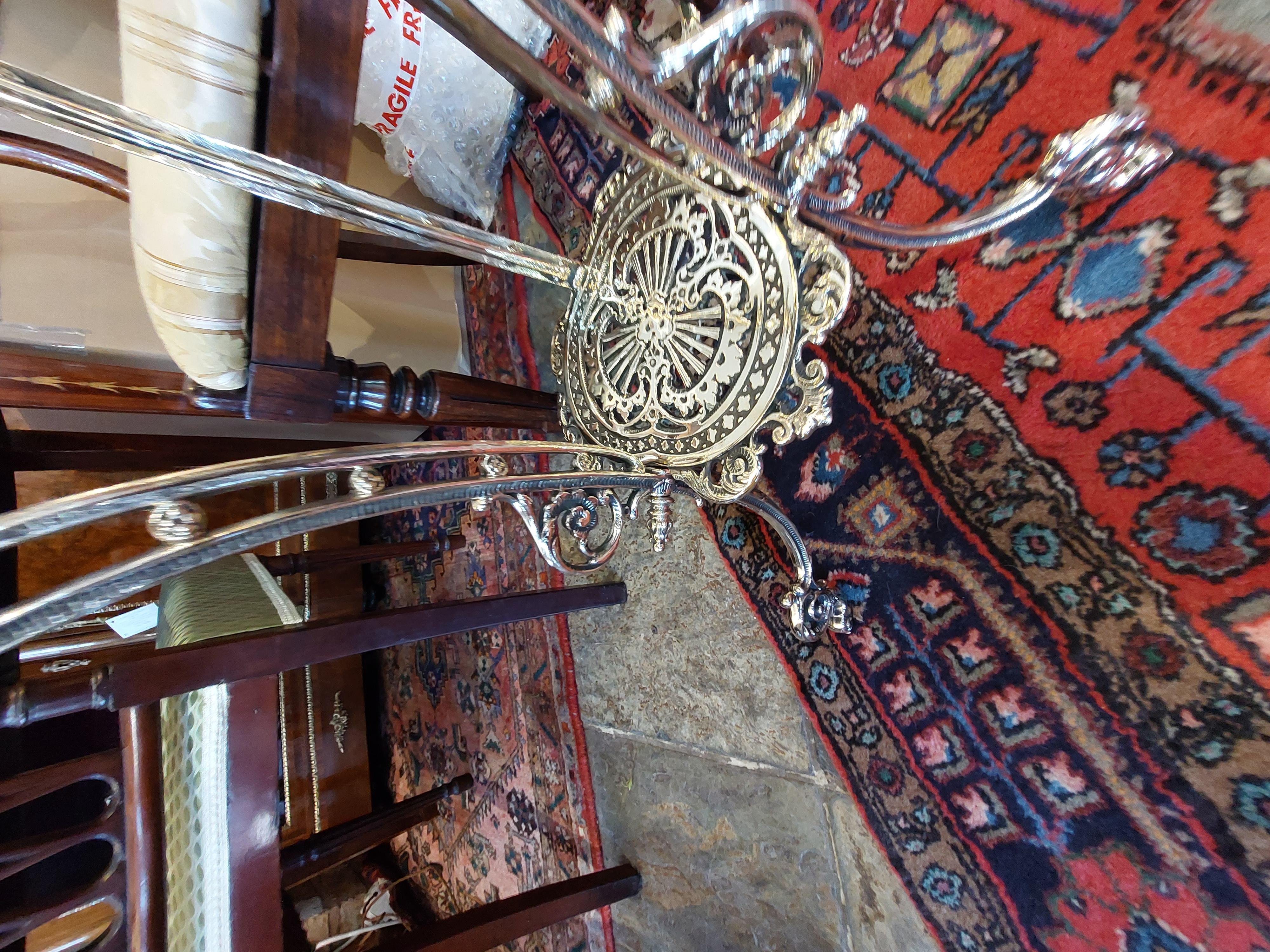 Early 20thC Ornate Cast Brass Plant Stand 5
