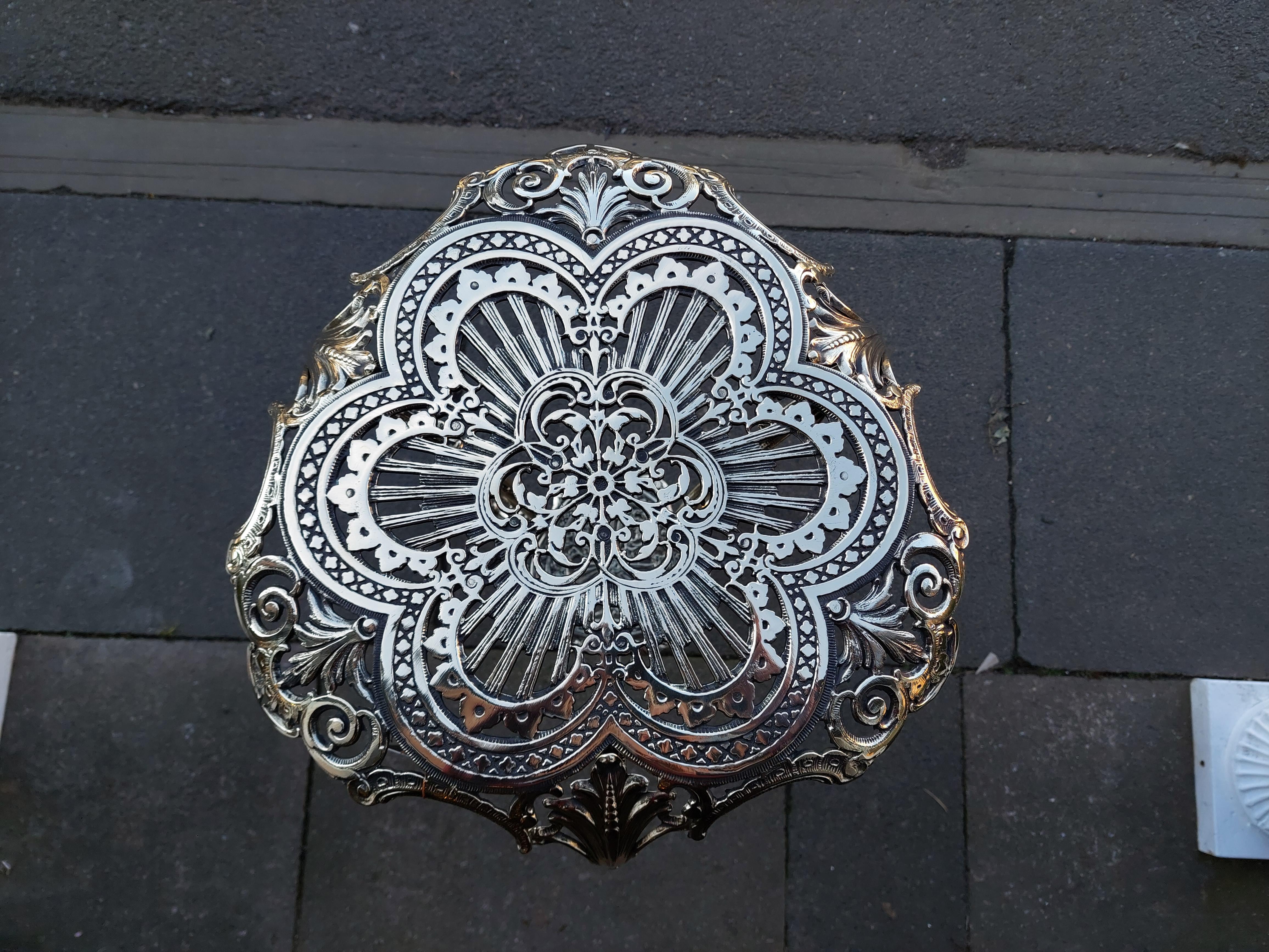 Edwardian Early 20thC Ornate Cast Brass Plant Stand