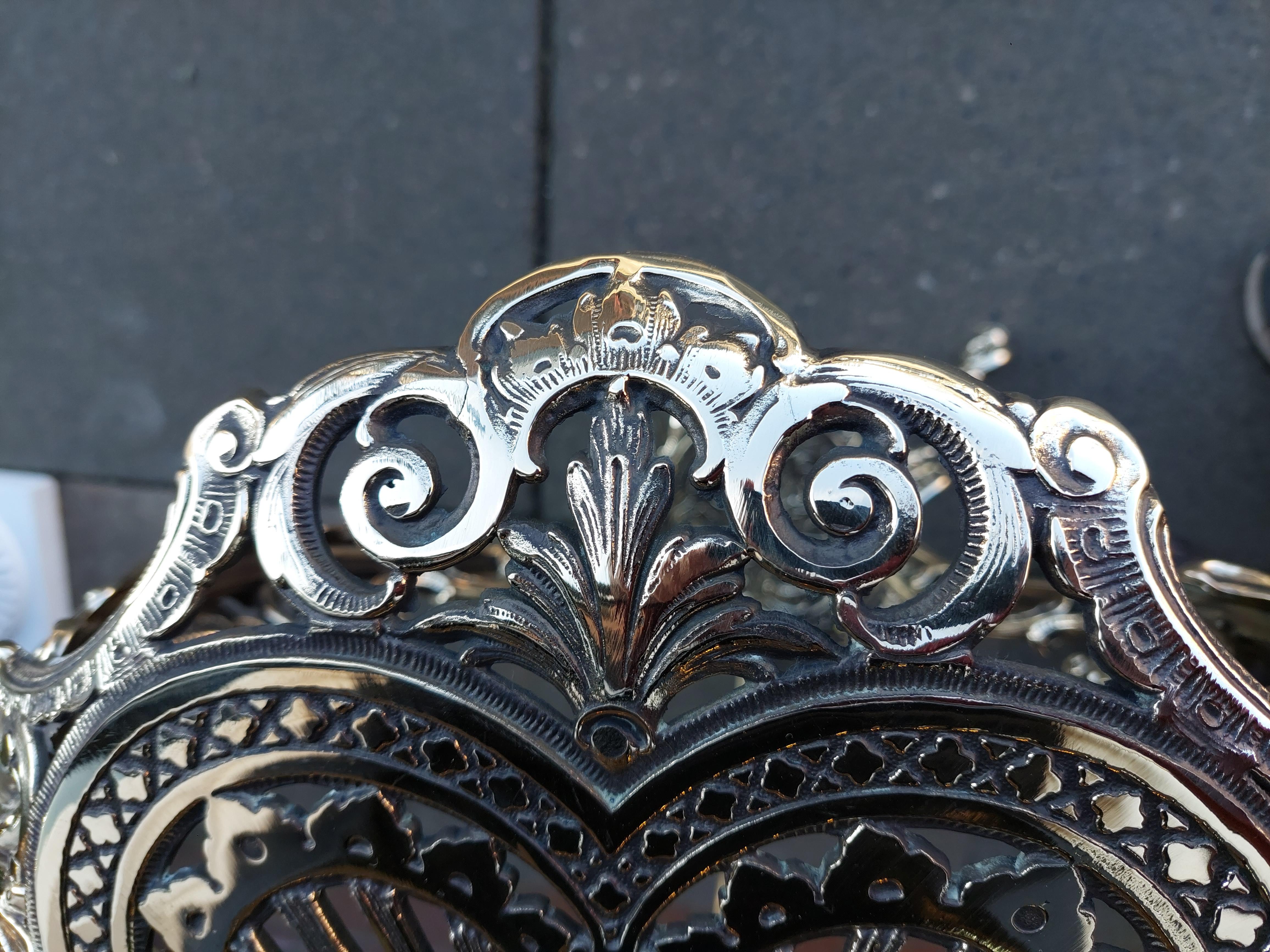 Fretwork Early 20thC Ornate Cast Brass Plant Stand