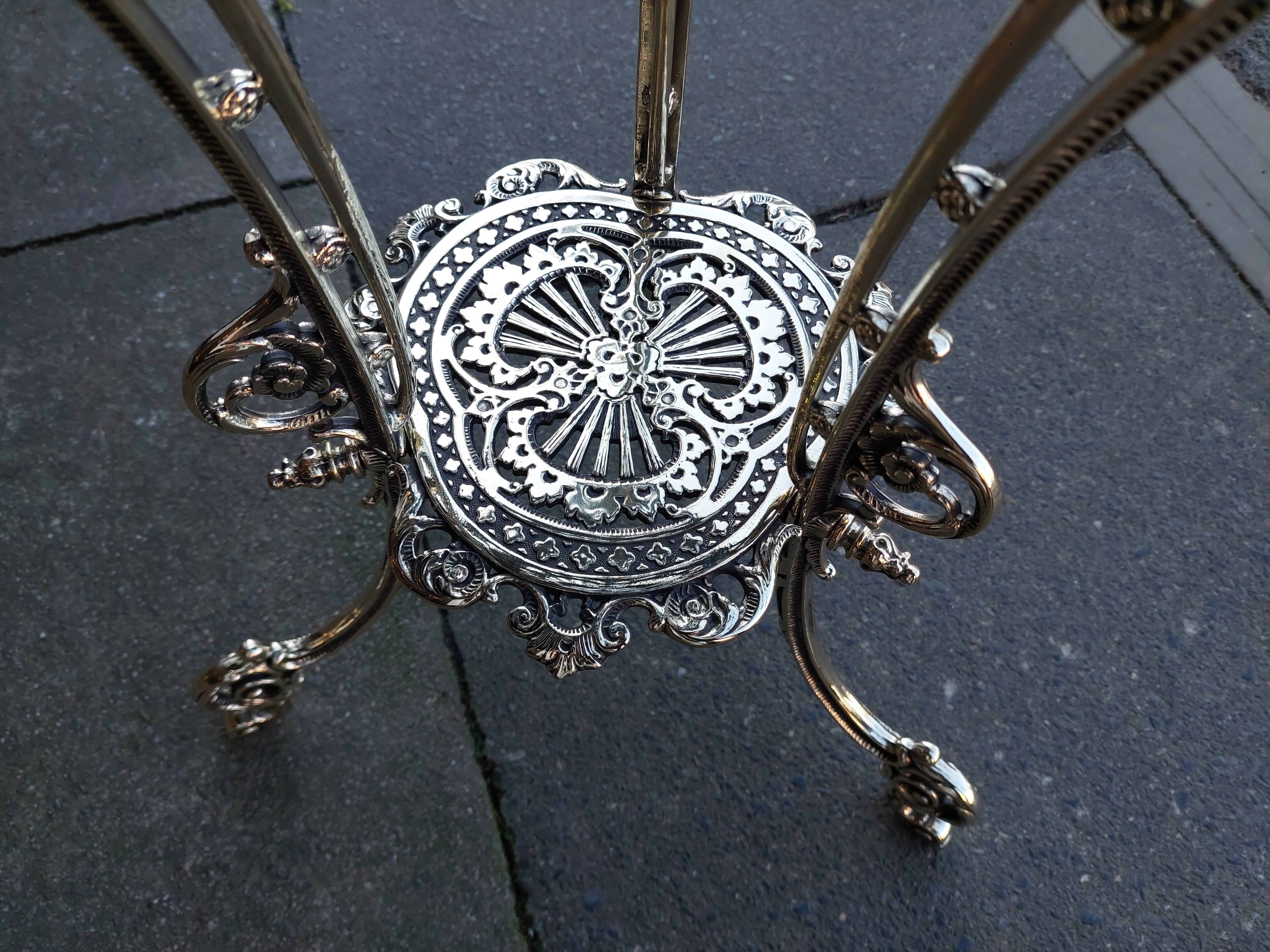 Early 20th Century Early 20thC Ornate Cast Brass Plant Stand