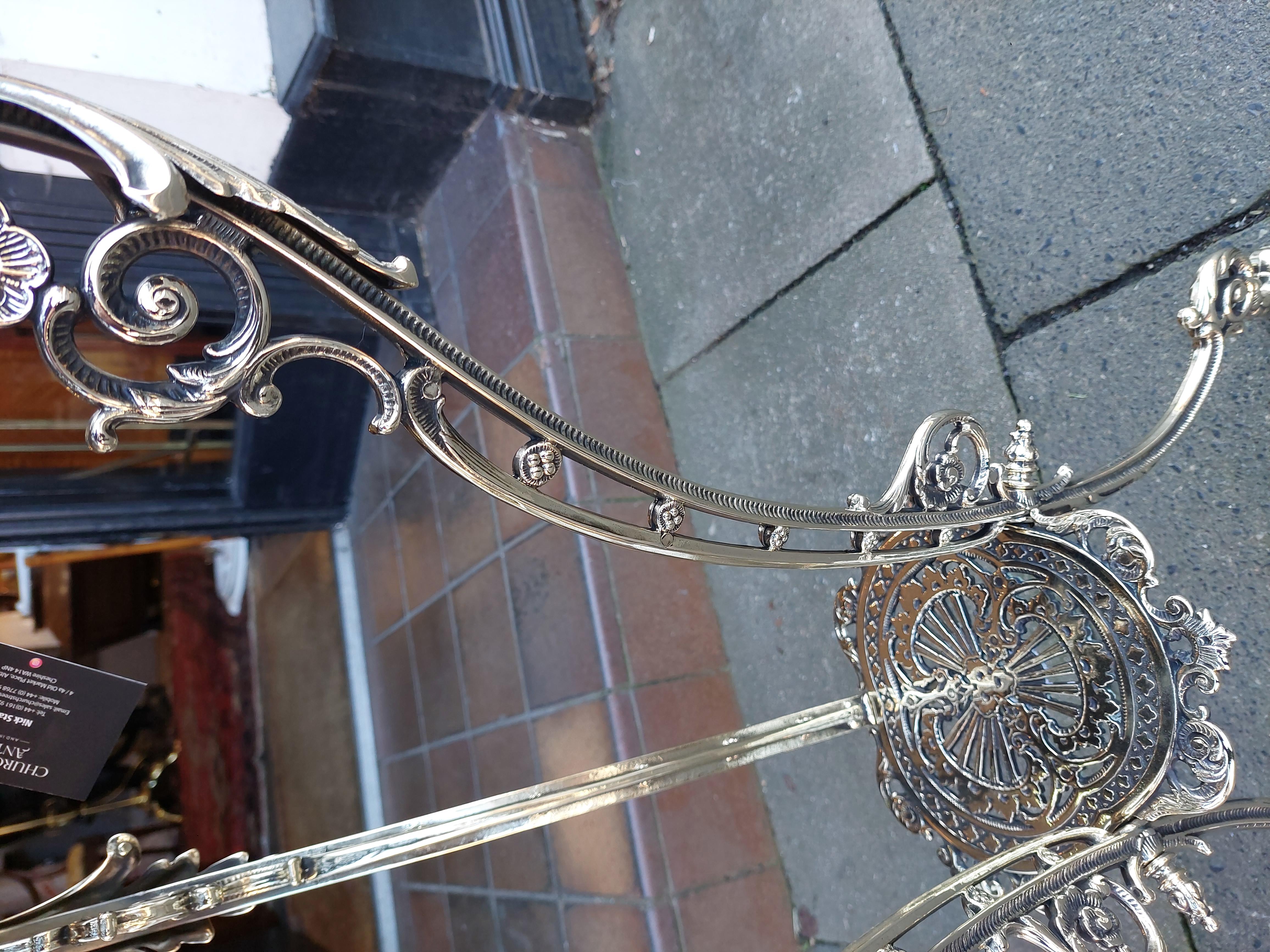 Early 20thC Ornate Cast Brass Plant Stand 2