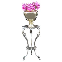 Early 20thC Ornate Cast Brass Plant Stand