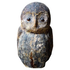 Early 20thC Painted Papier-Mâché Scarecrow Owl, c.1900-20