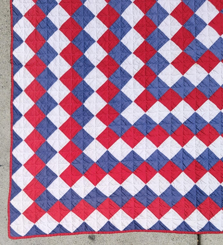 American Early 20th C Patriot Trip Around the World Quilt For Sale