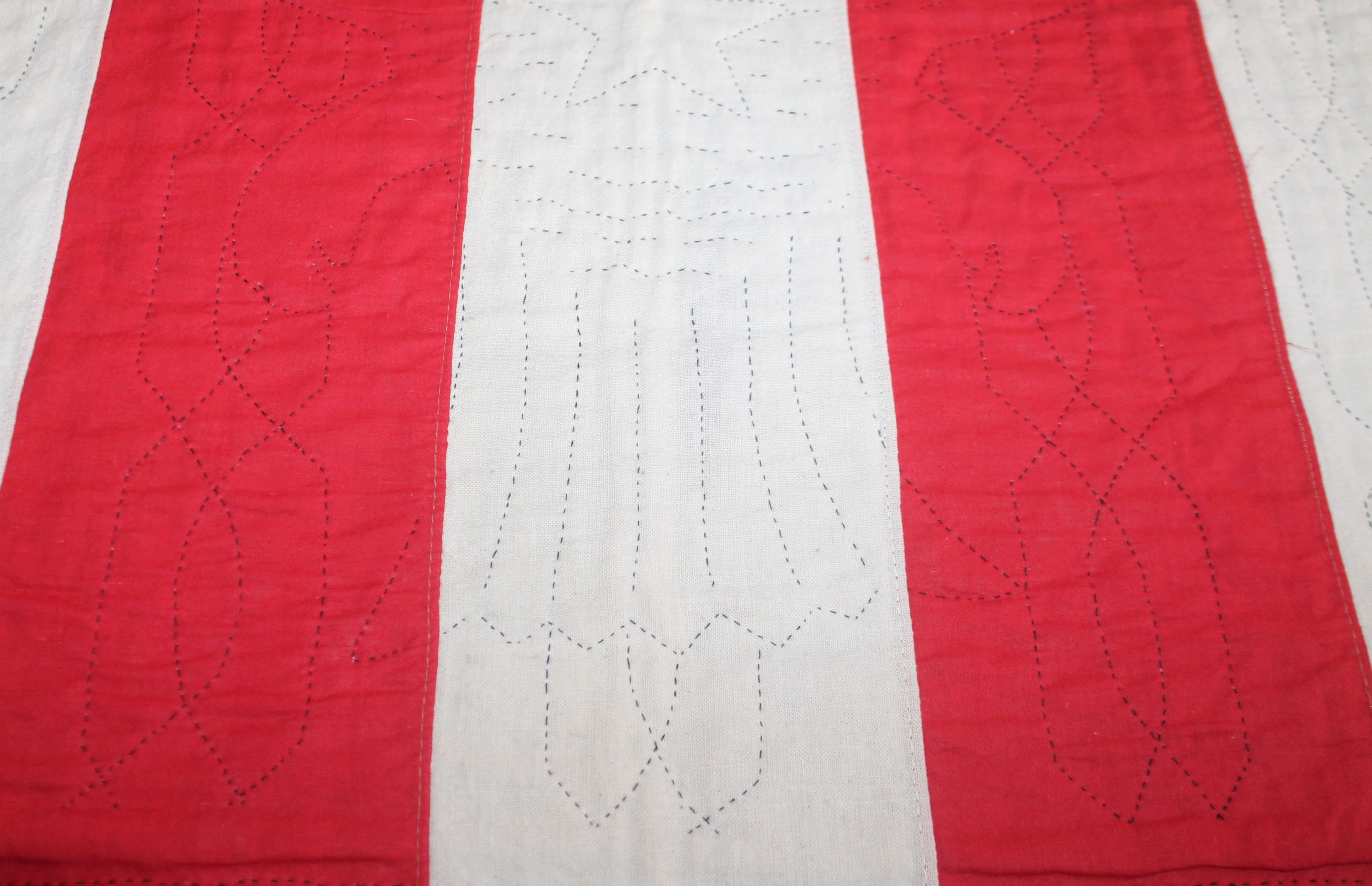 Early 20th Century Patriotic Eagle Crib Quilt 6