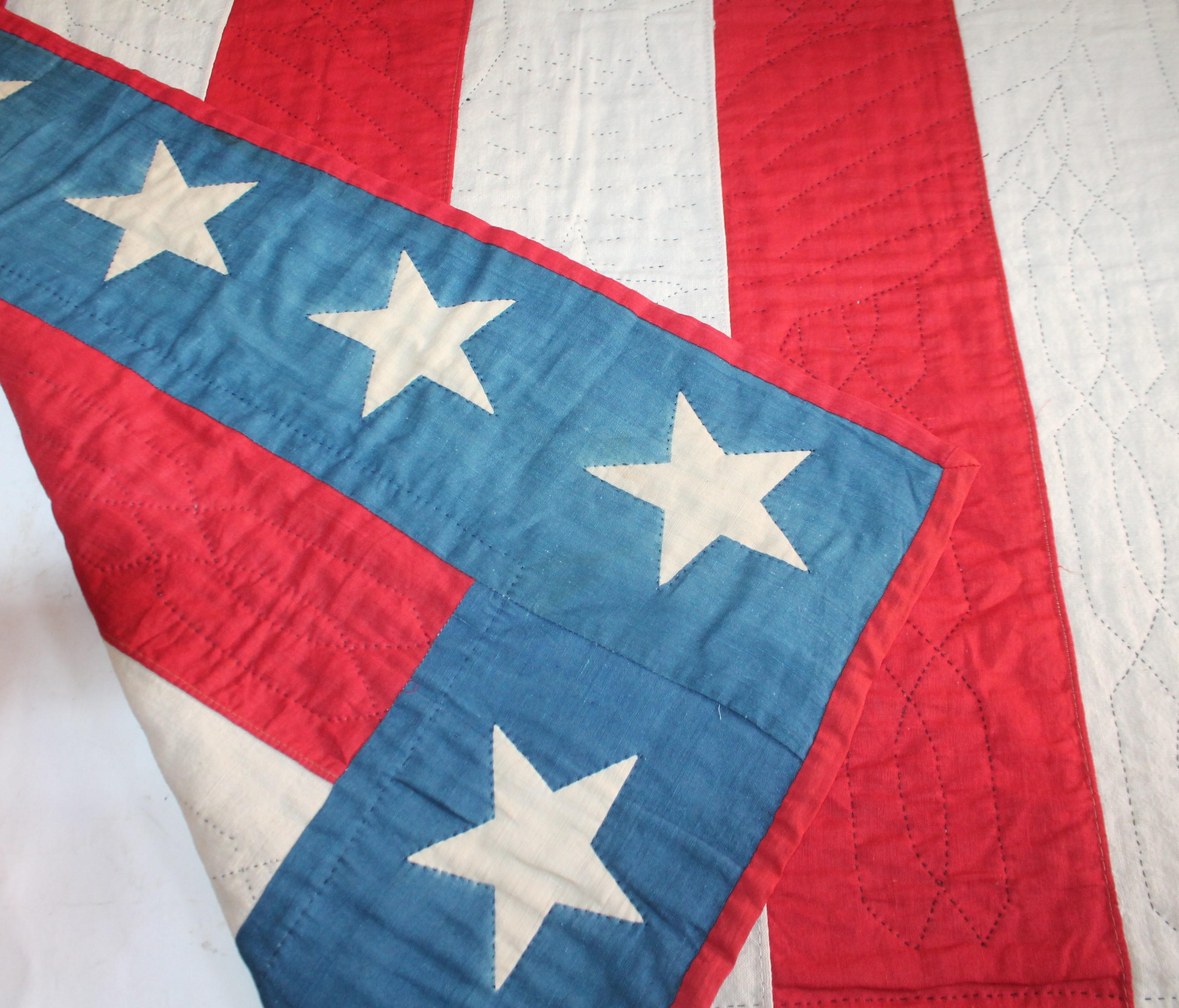 Early 20th Century Patriotic Eagle Crib Quilt 8