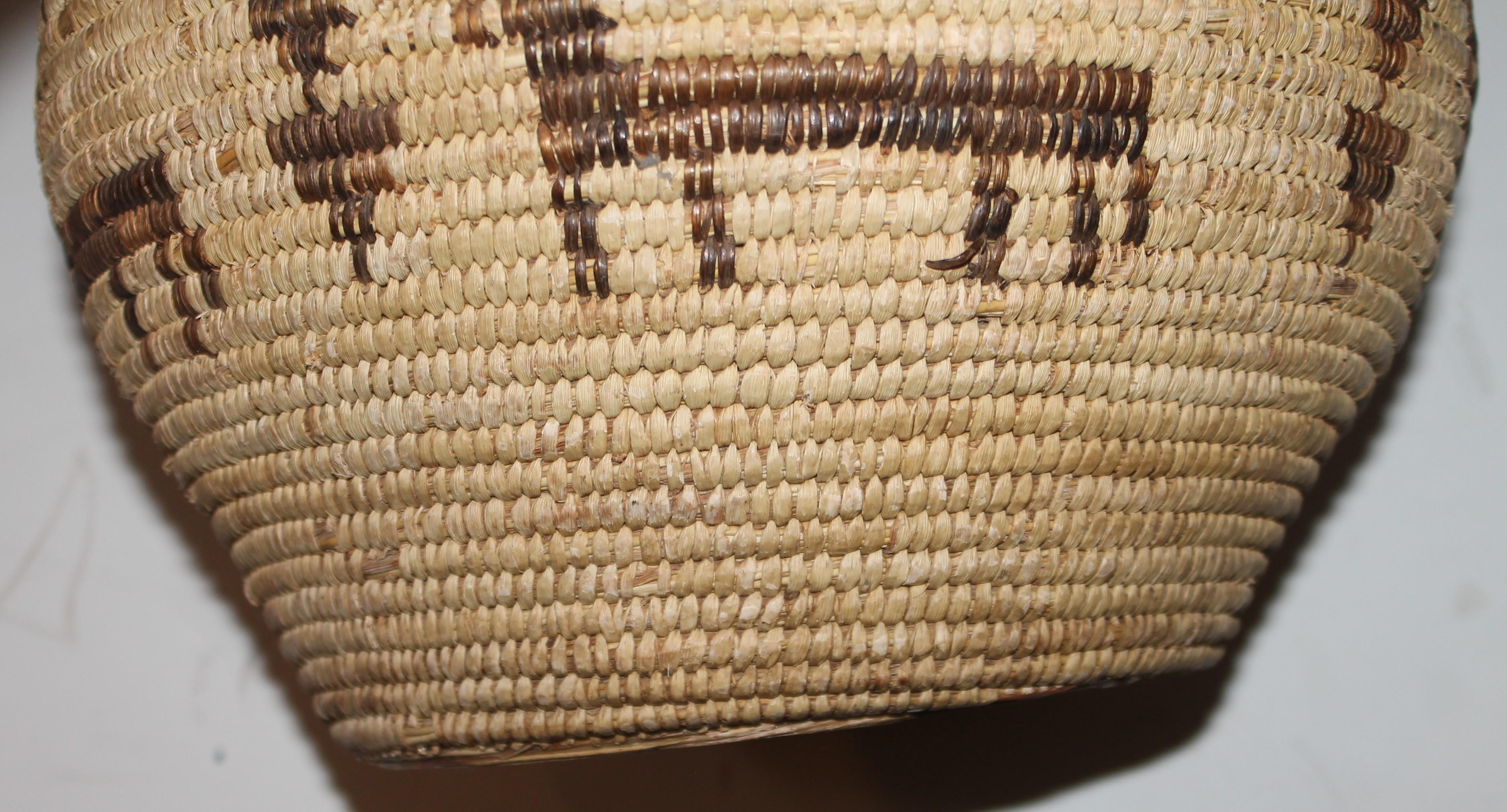Early 20thc Pictorial Pima Indian Basket For Sale 2