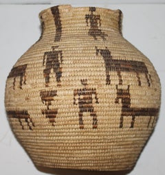 Cestino indiano Pima con foto dei primi anni del XX secolo