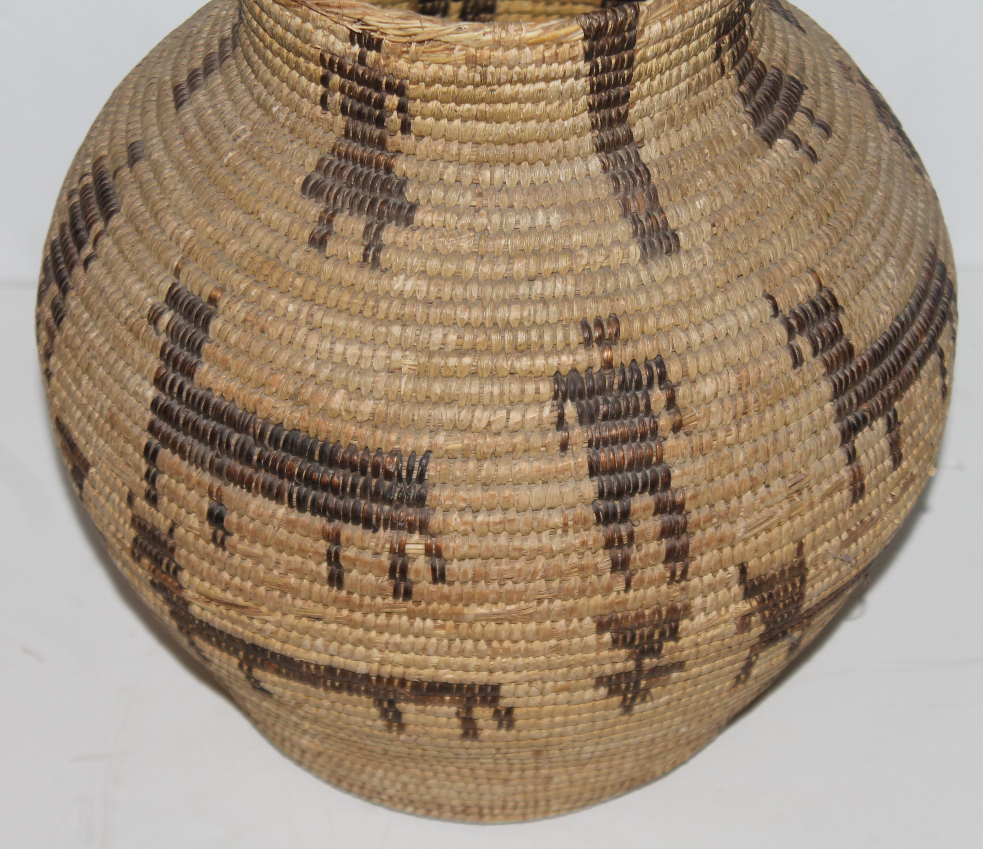 American Early 20thc Pictorial Pima Indian Basket For Sale
