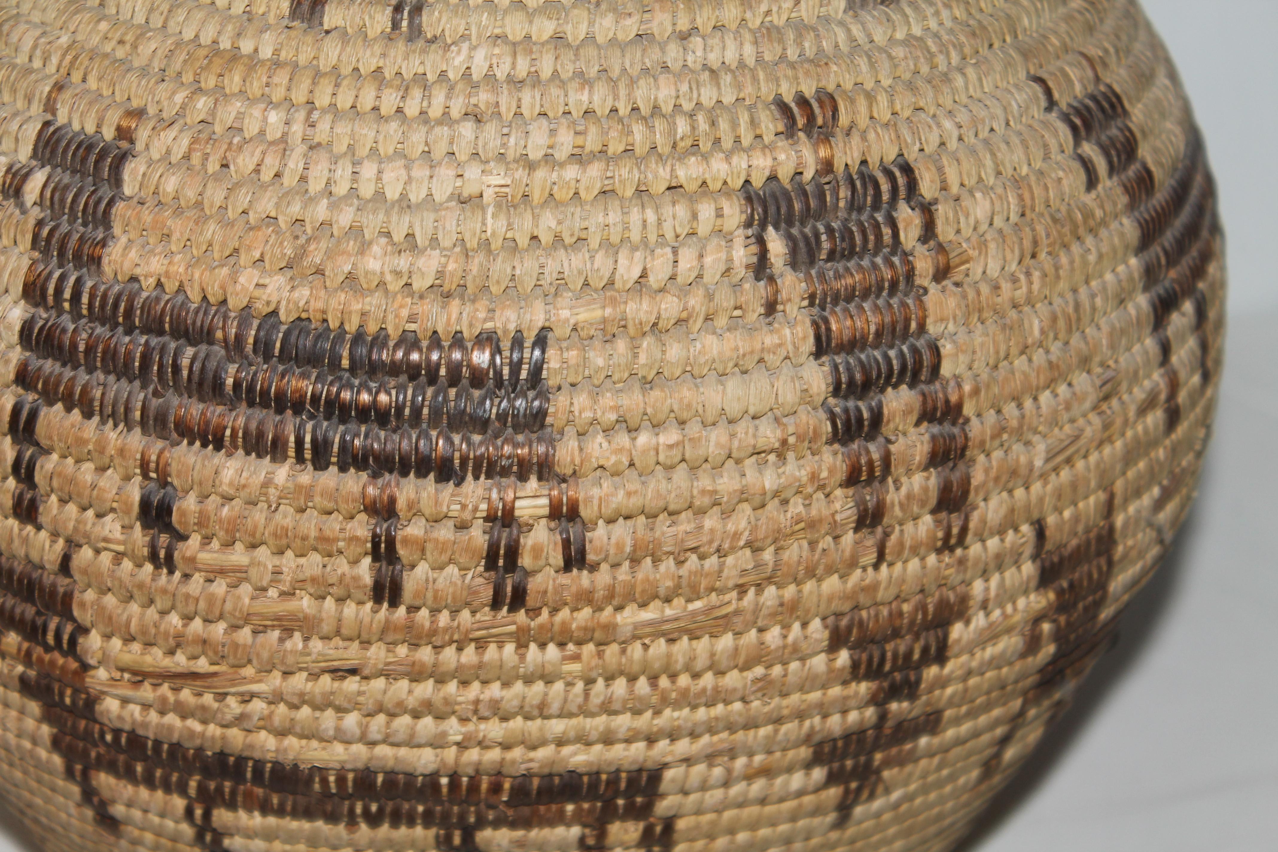 Early 20thc Pictorial Pima Indian Basket For Sale 1