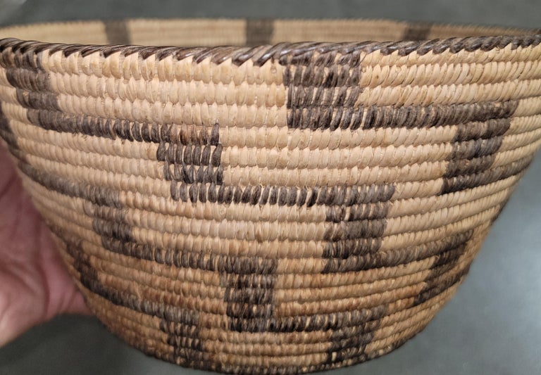 Grand Panier Ancien PIMA Amérindien Vintage - Vannerie Tribale SW PUEBLO