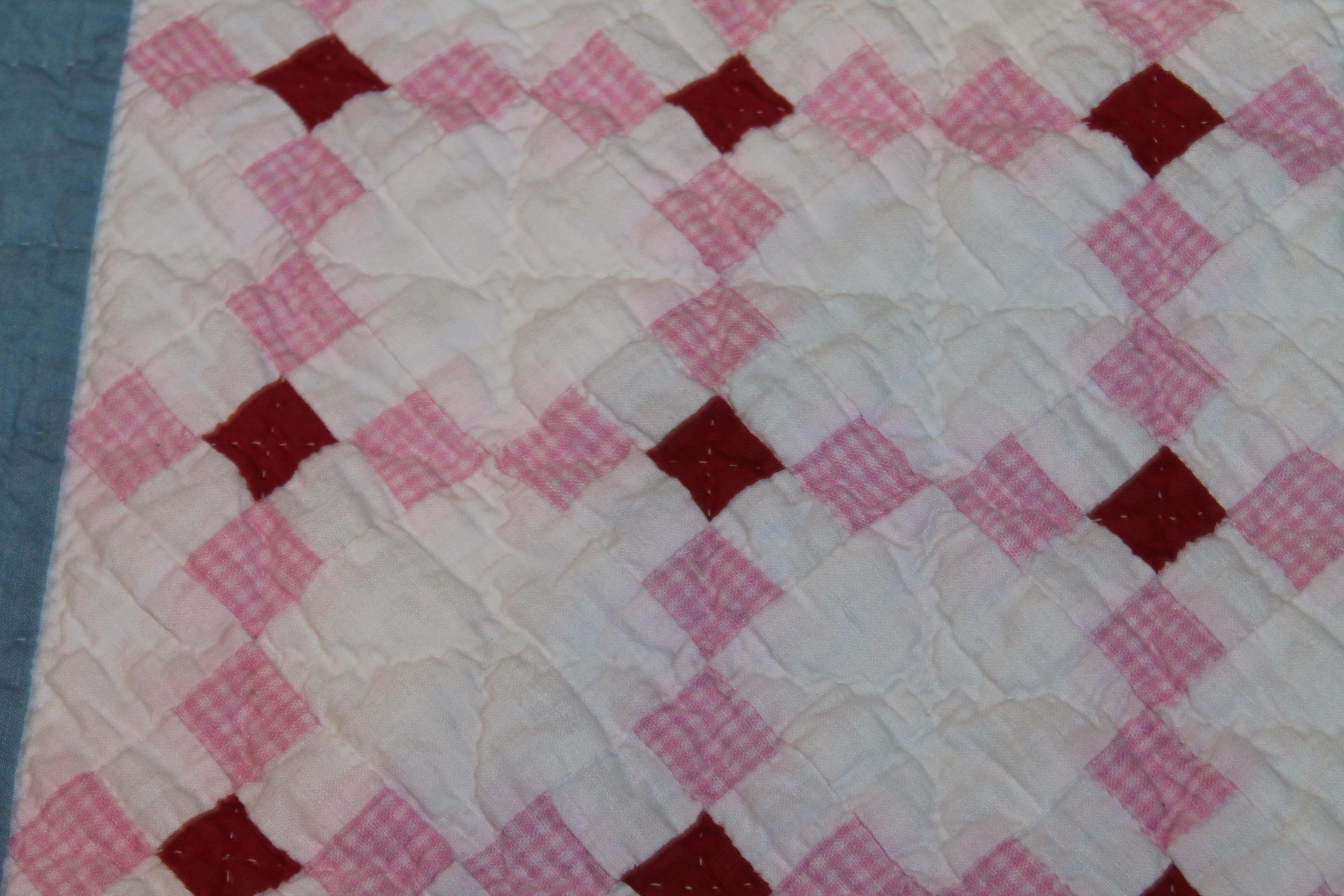 American Early 20th C Postage Stamp Quilt For Sale