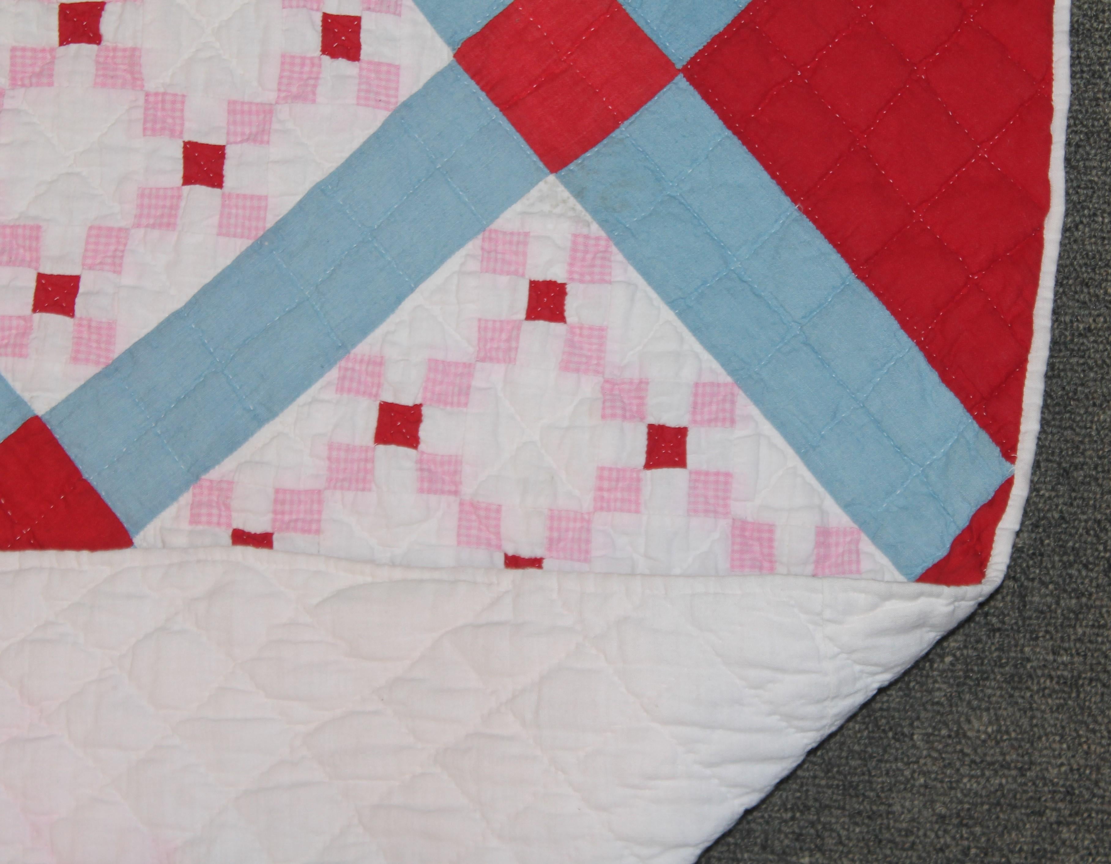 20th Century Early 20th C Postage Stamp Quilt For Sale