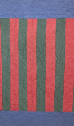 Rara trapunta per bambole Amish Quilts a barre fluttuanti in lana dei primi anni '20 del secolo scorso - montata