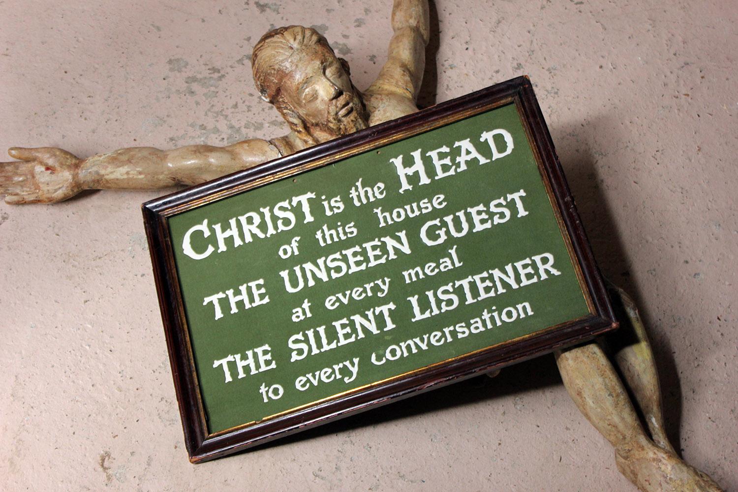 Religious Plaque; ‘Christ is the Head of this House’, circa 1915 5