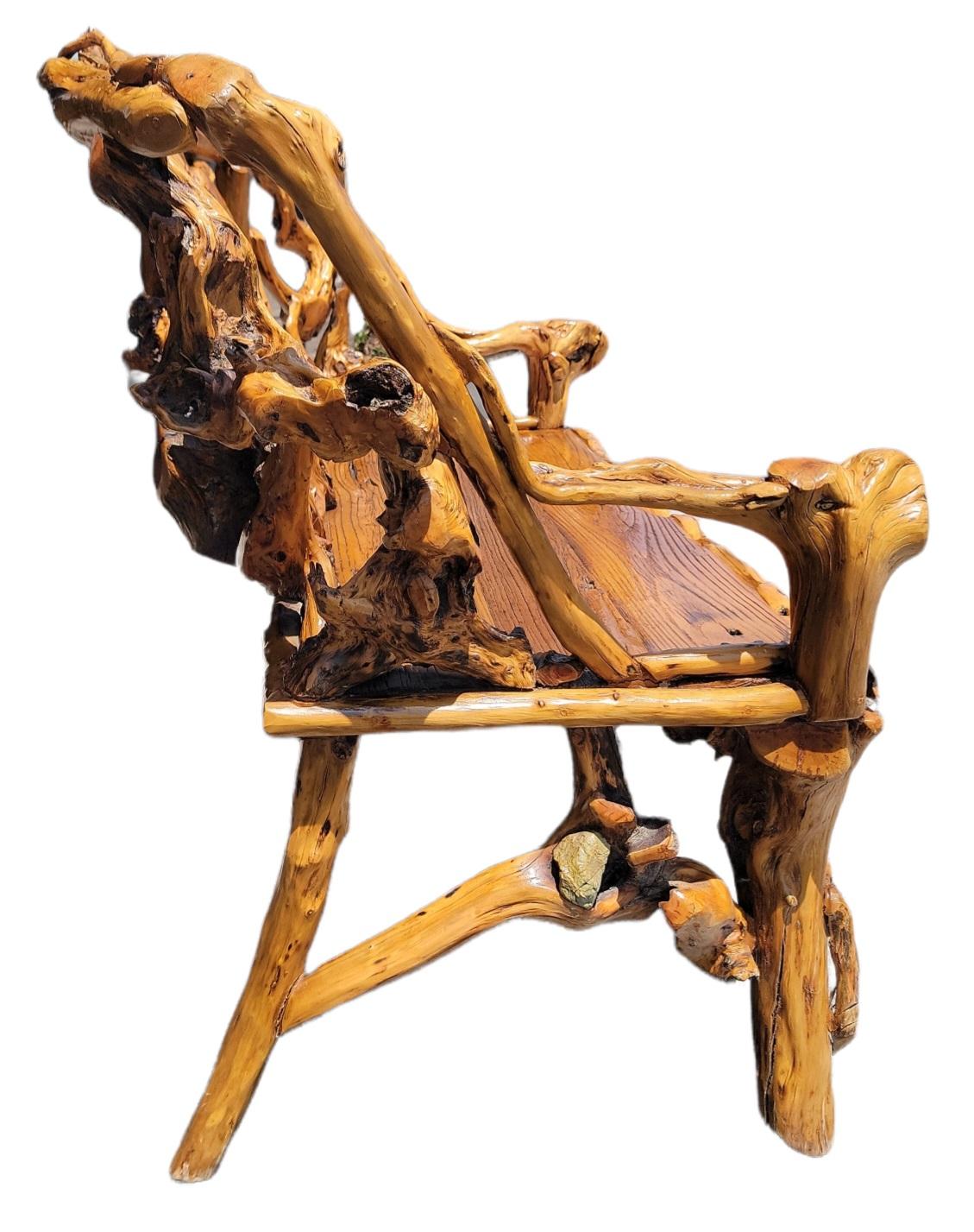 American Early 20thc Root / Twig Settee from a Ranch