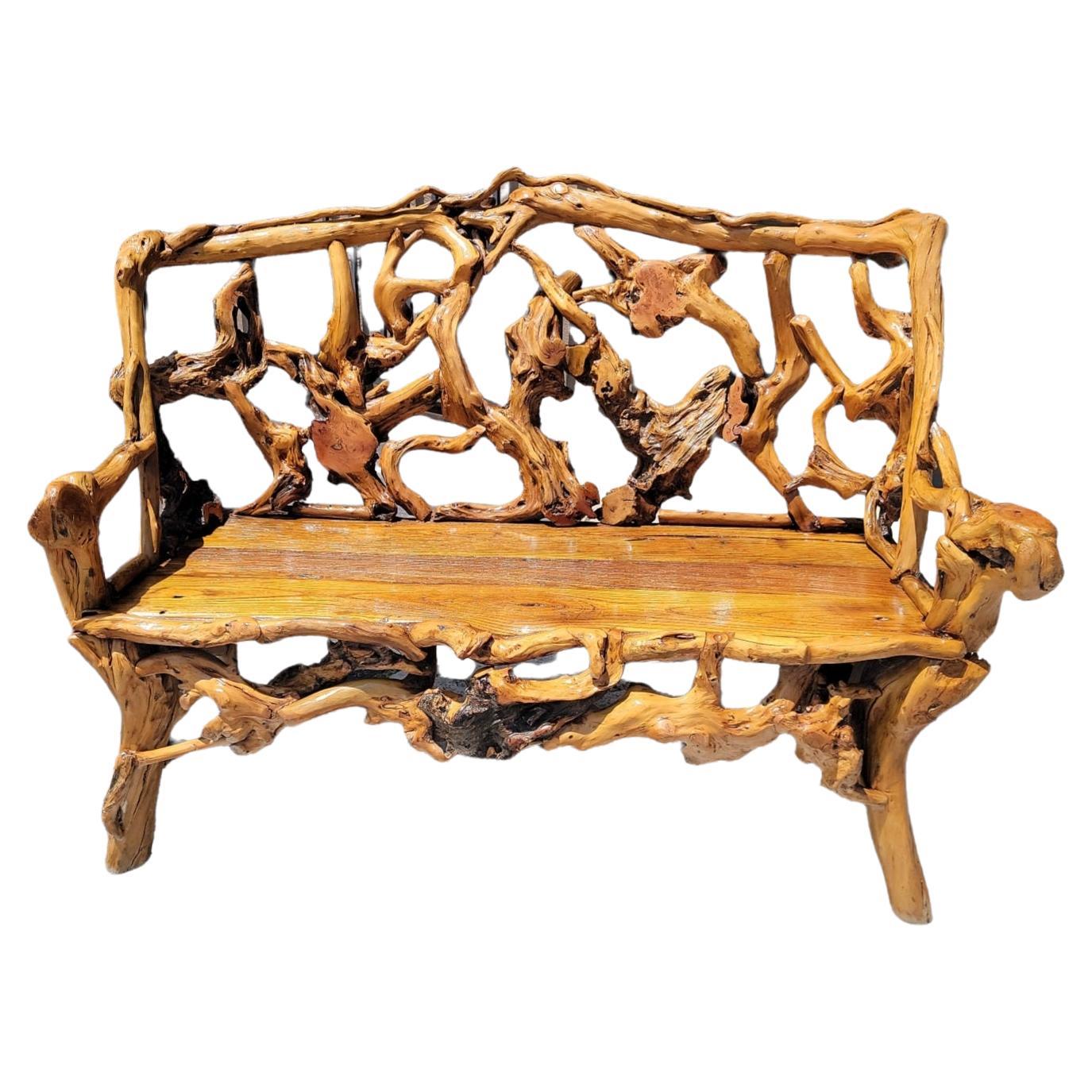 Early 20thc Root / Twig Settee from a Ranch
