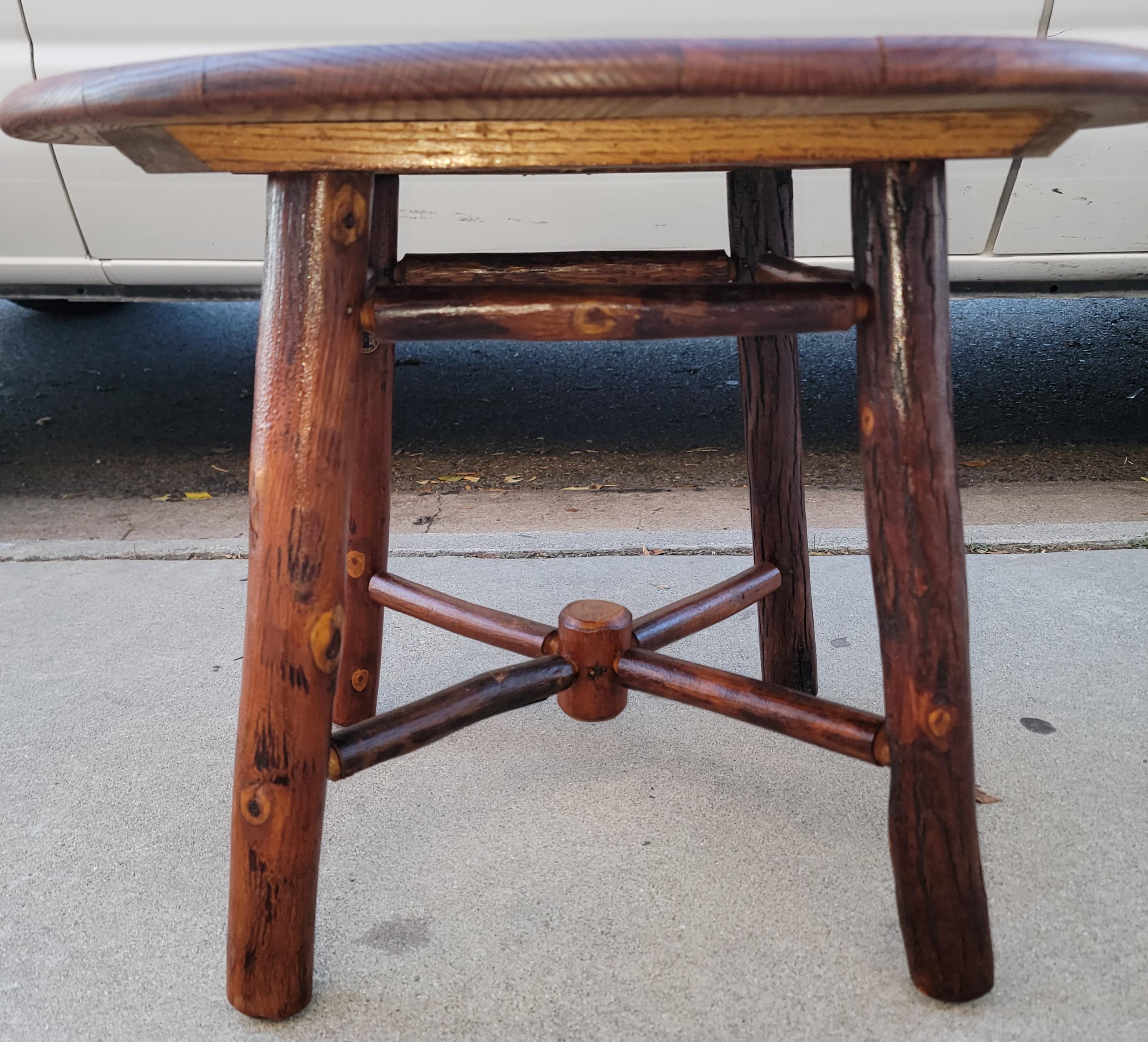 Hand-Crafted Early 20Thc Signed Old Hickory Table For Sale