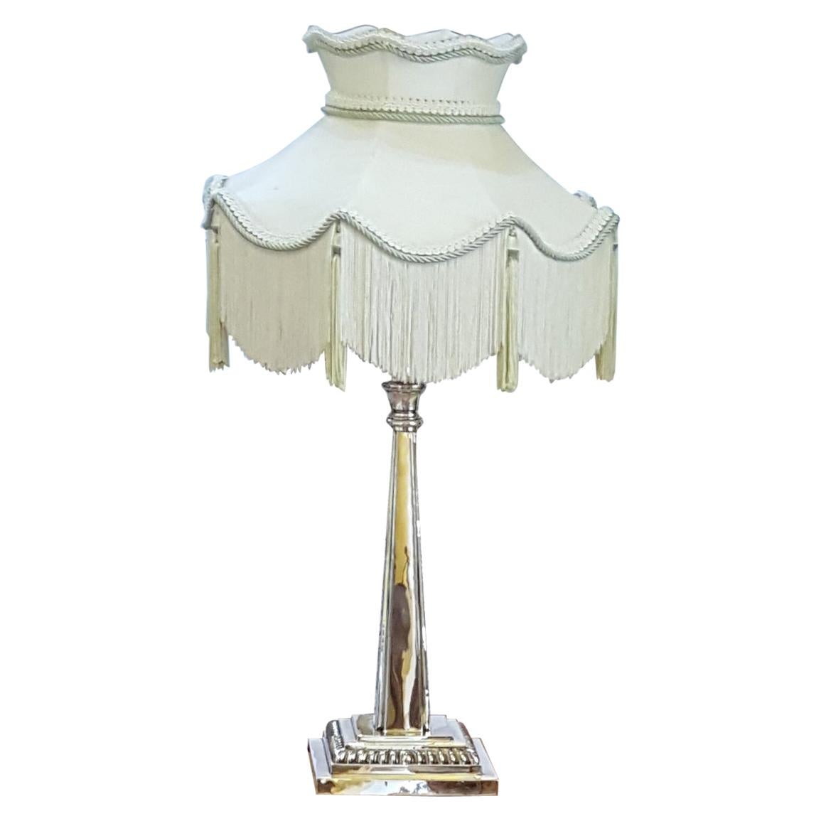Early 20th Century Silver Plate Table Lamp For Sale