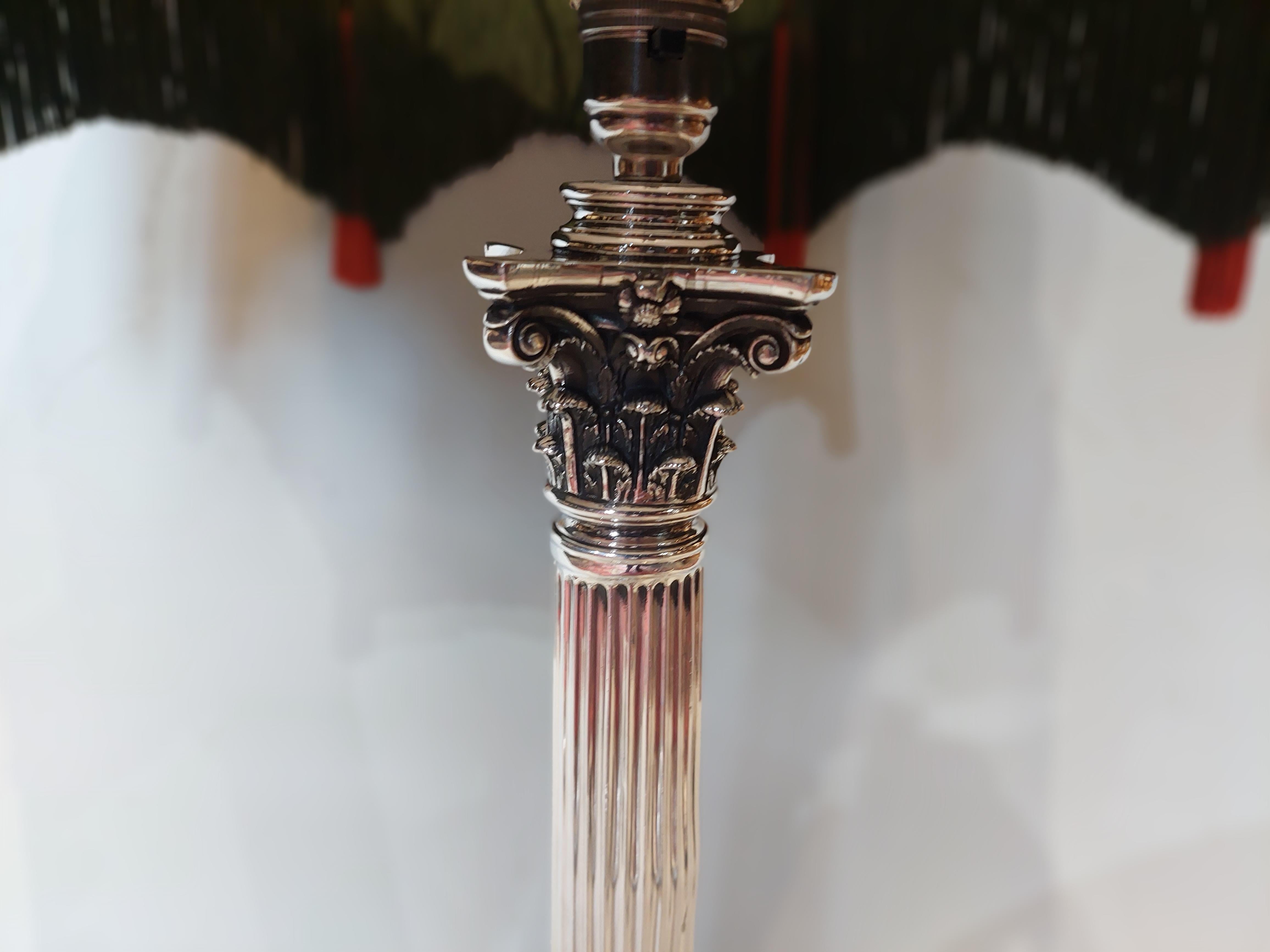 Early 20thC Silver Plated Table Lamp base of Neoclassical Design In Good Condition For Sale In Altrincham, GB