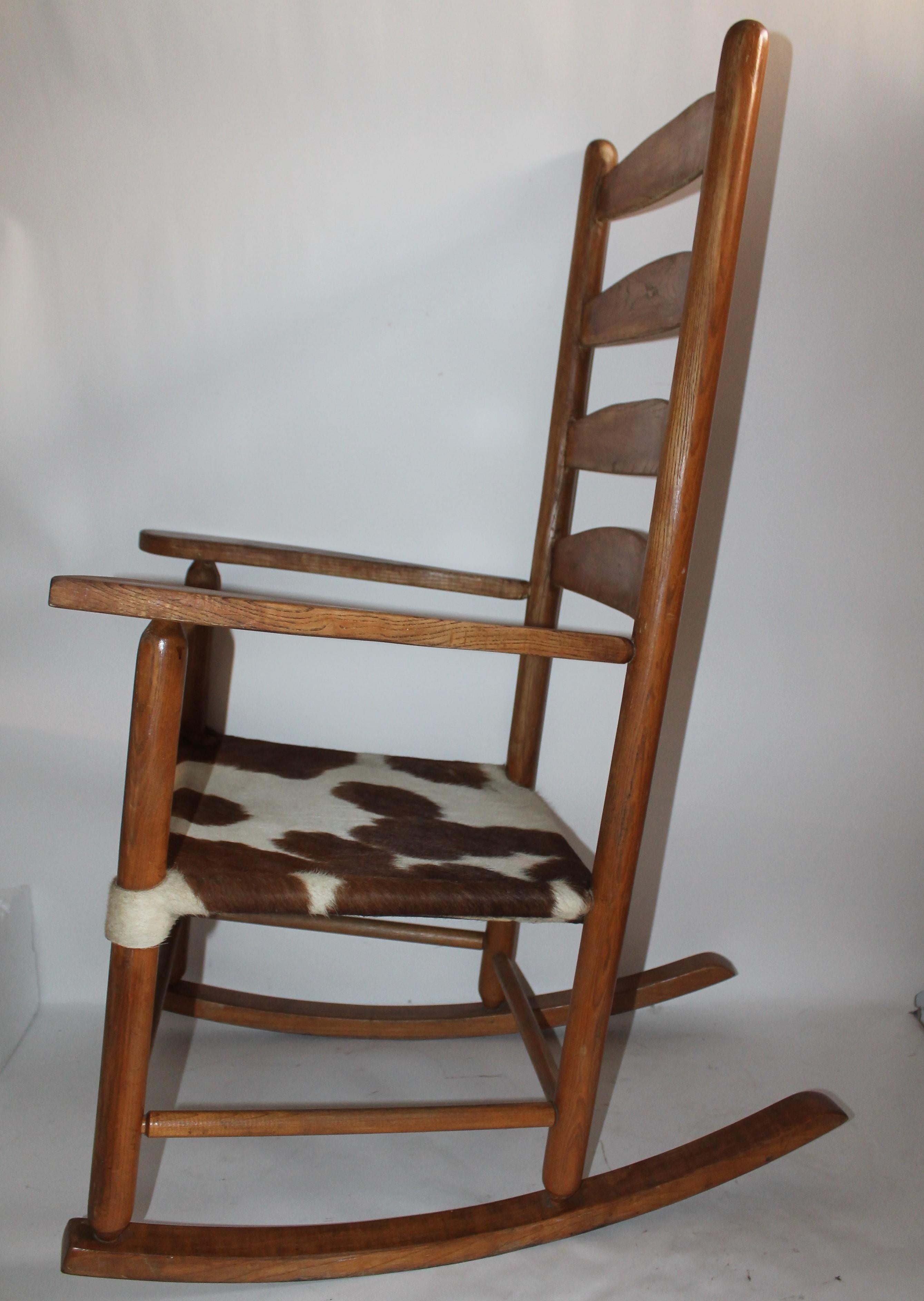 cowhide rocking chair