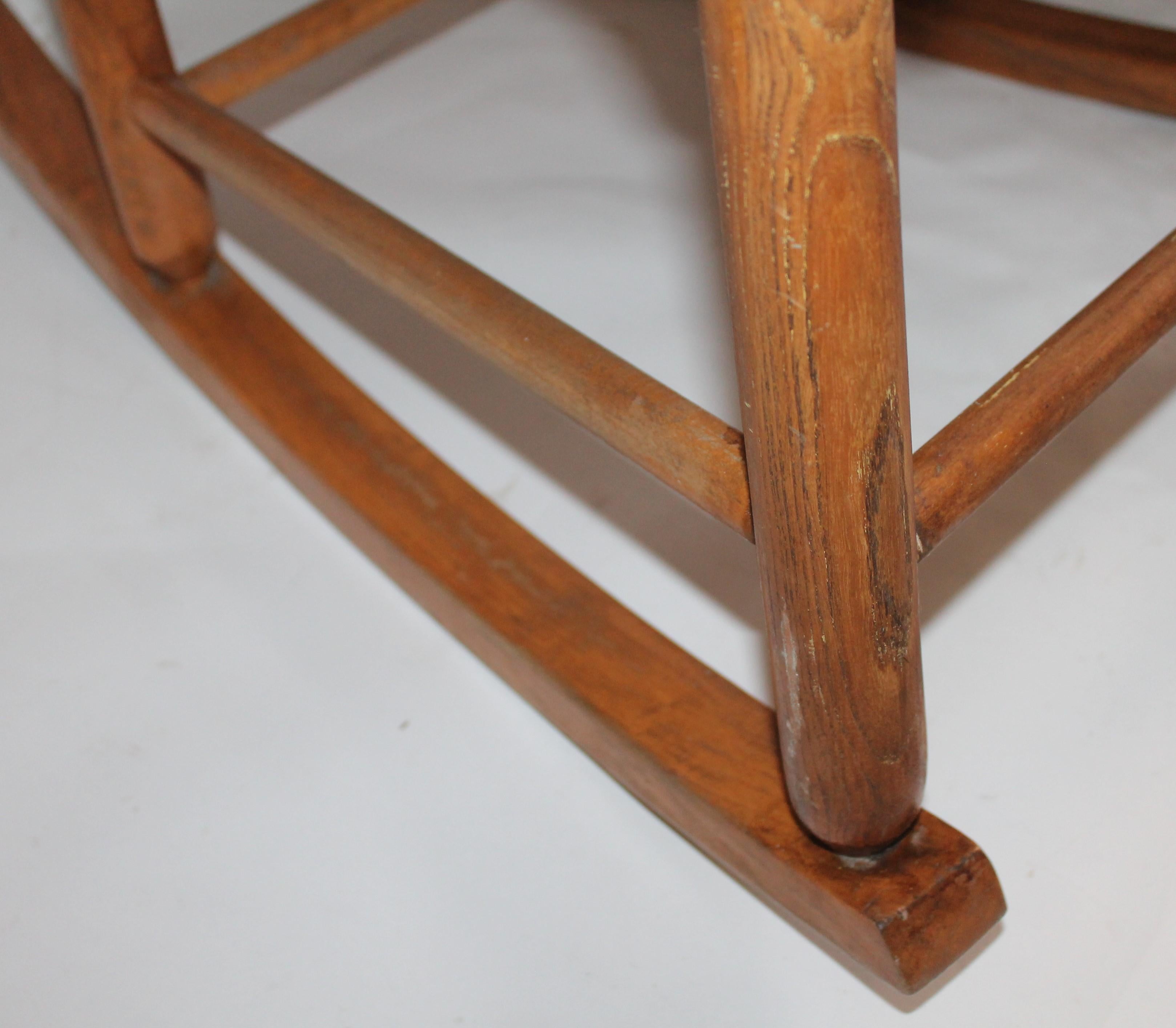 Hand-Crafted Early 20th Century South West Rocking Chair in Cowhide Seat