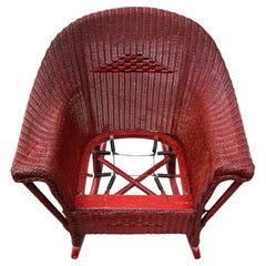 Early 20thc Wicker Bar Harbor Childs Rocking Chair