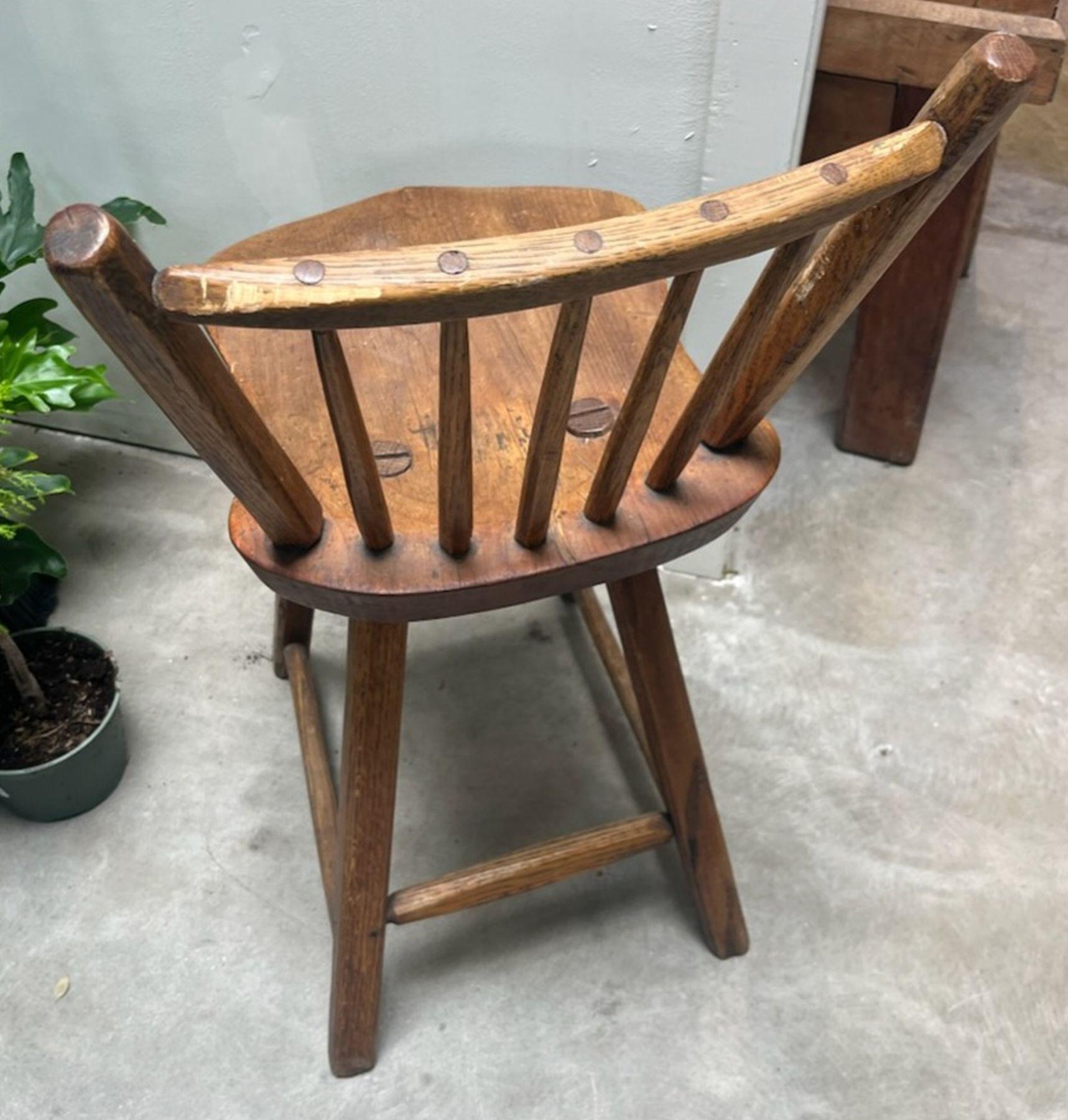 Adirondack Early 20thc Wooden Bar Stool For Sale
