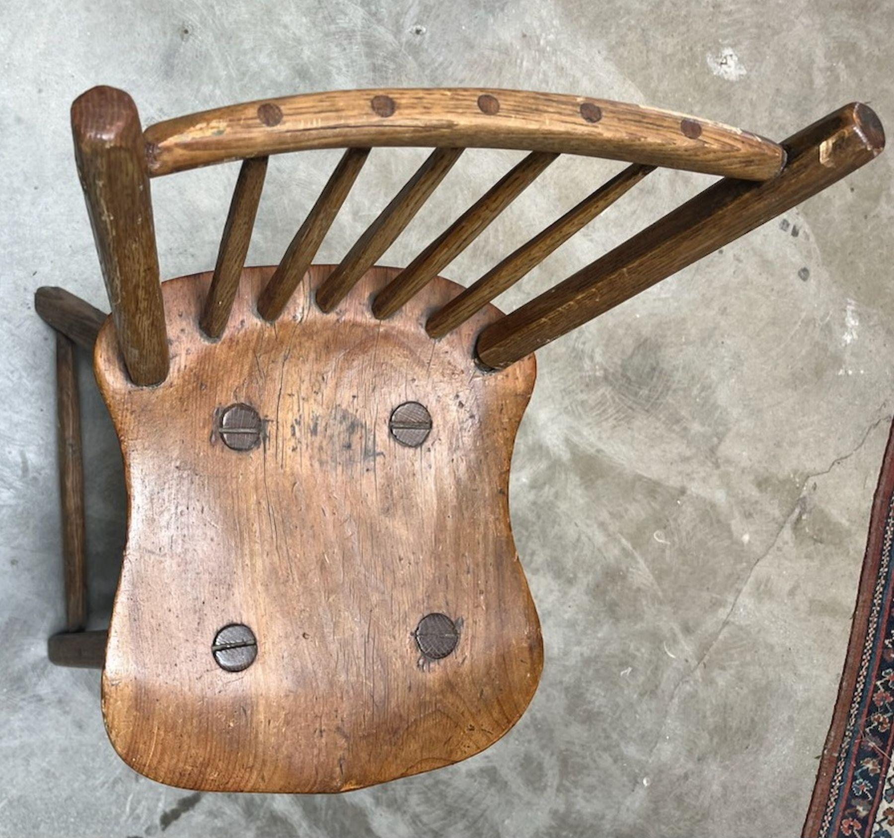 Early 20thc Wooden Bar Stool In Good Condition For Sale In Los Angeles, CA