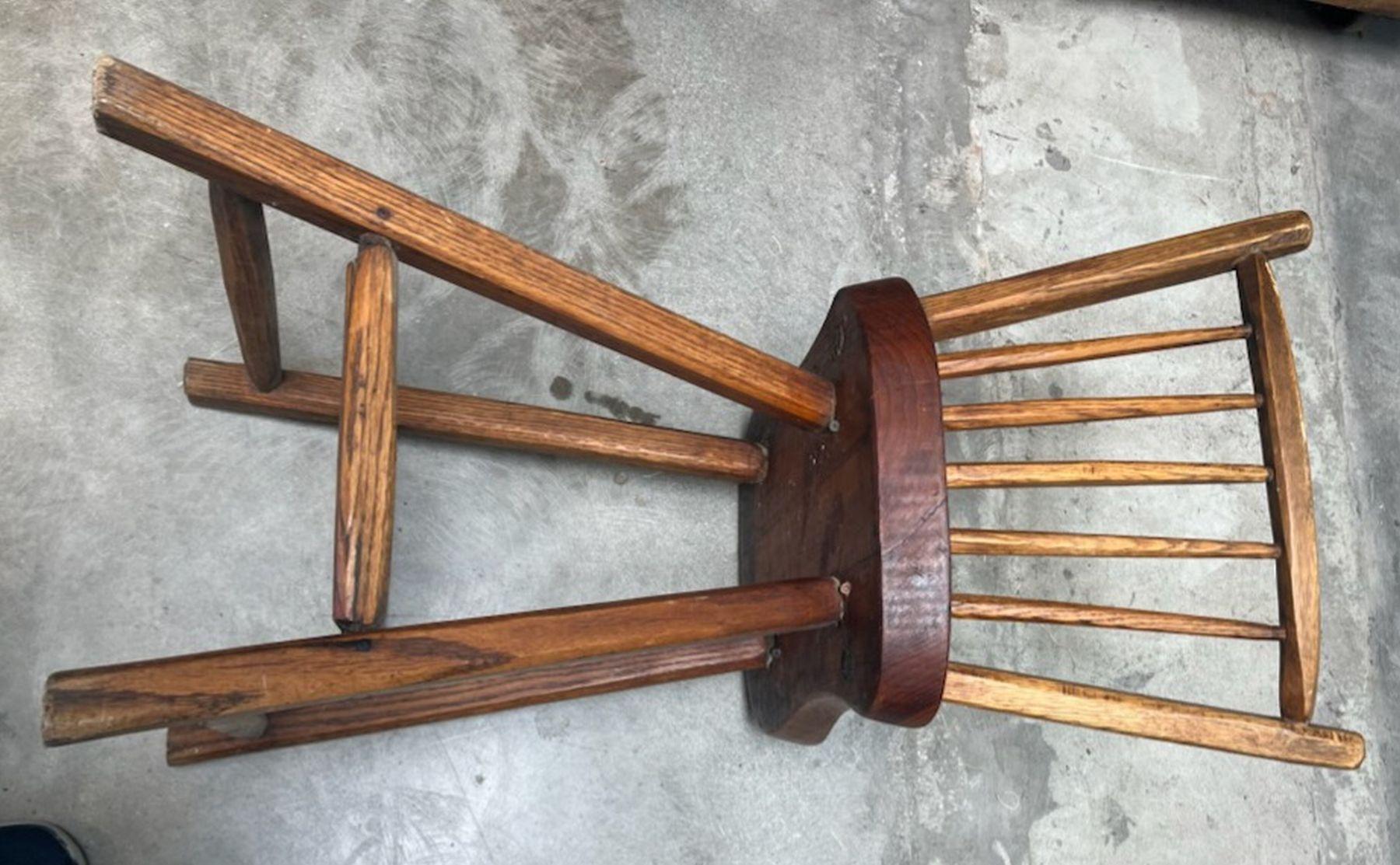 20th Century Early 20thc Wooden Bar Stool For Sale