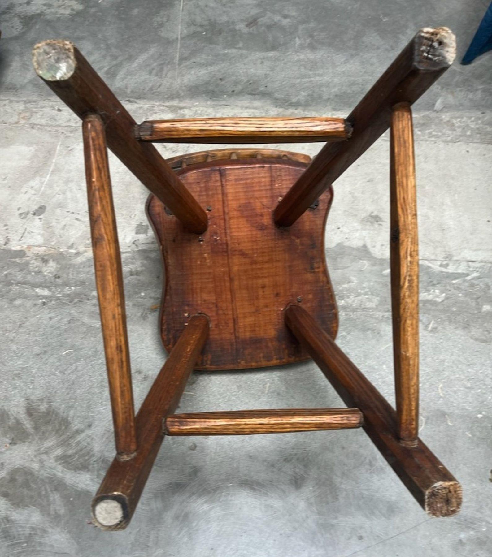 Early 20thc Wooden Bar Stool For Sale 1