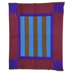 Antique Early 20Thc Wool Lancaster Co, Pa.  Bars Quilt